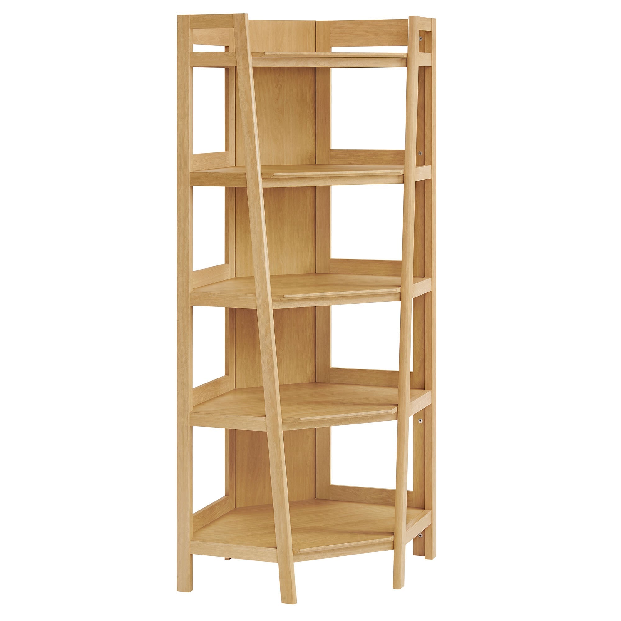 Bixby 71 Inch Corner Bookshelf, Oak