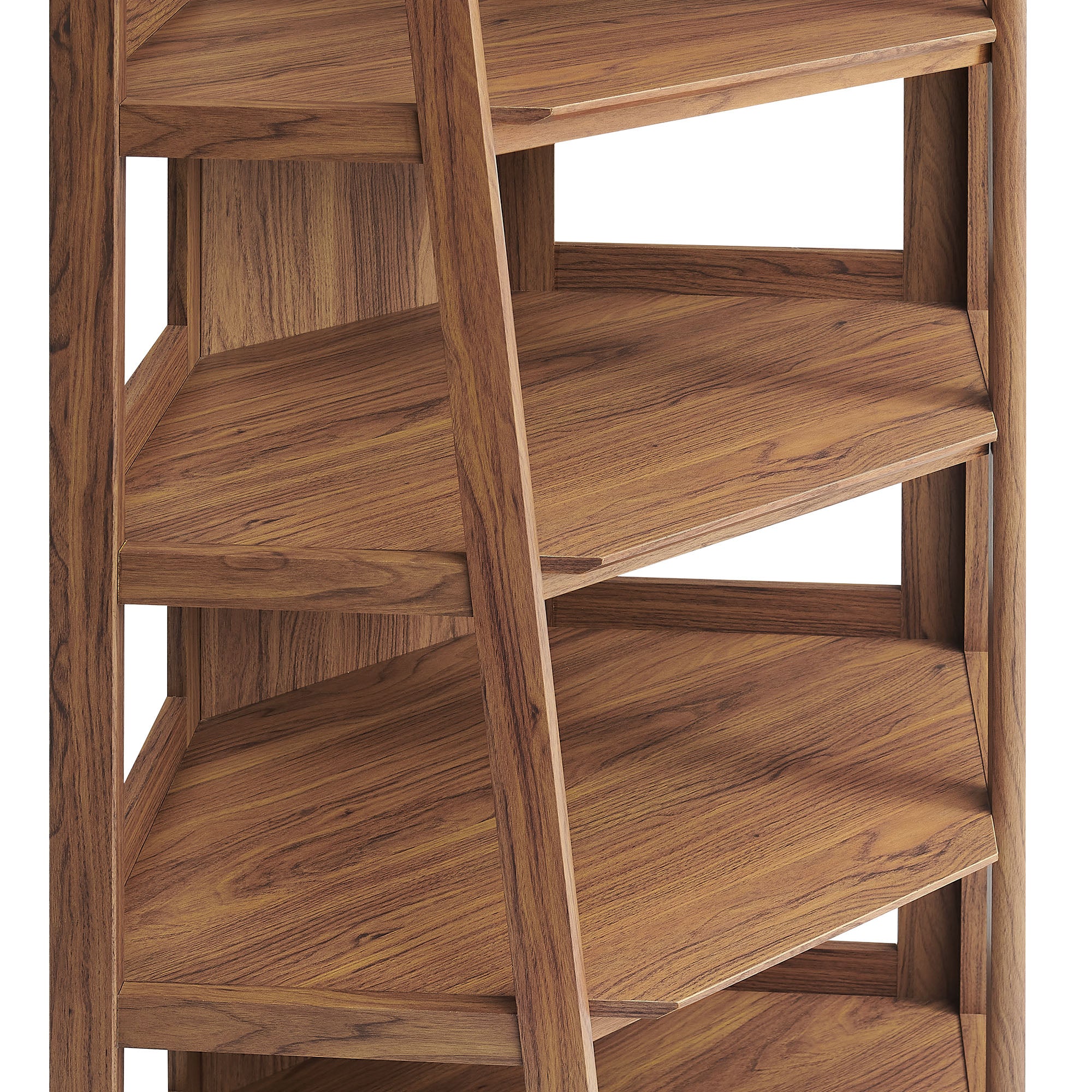 Bixby 71 Inch Corner Bookshelf, Walnut