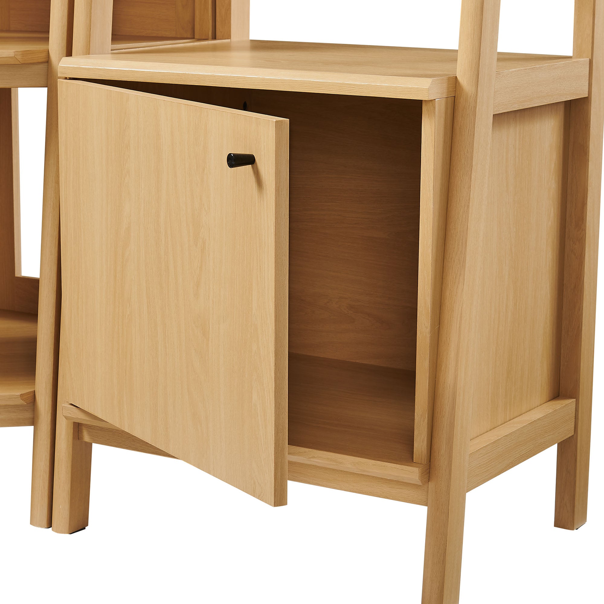 Bixby 3-piece Corner Bookshelf Set with Narrow Bookshelves, Oak
