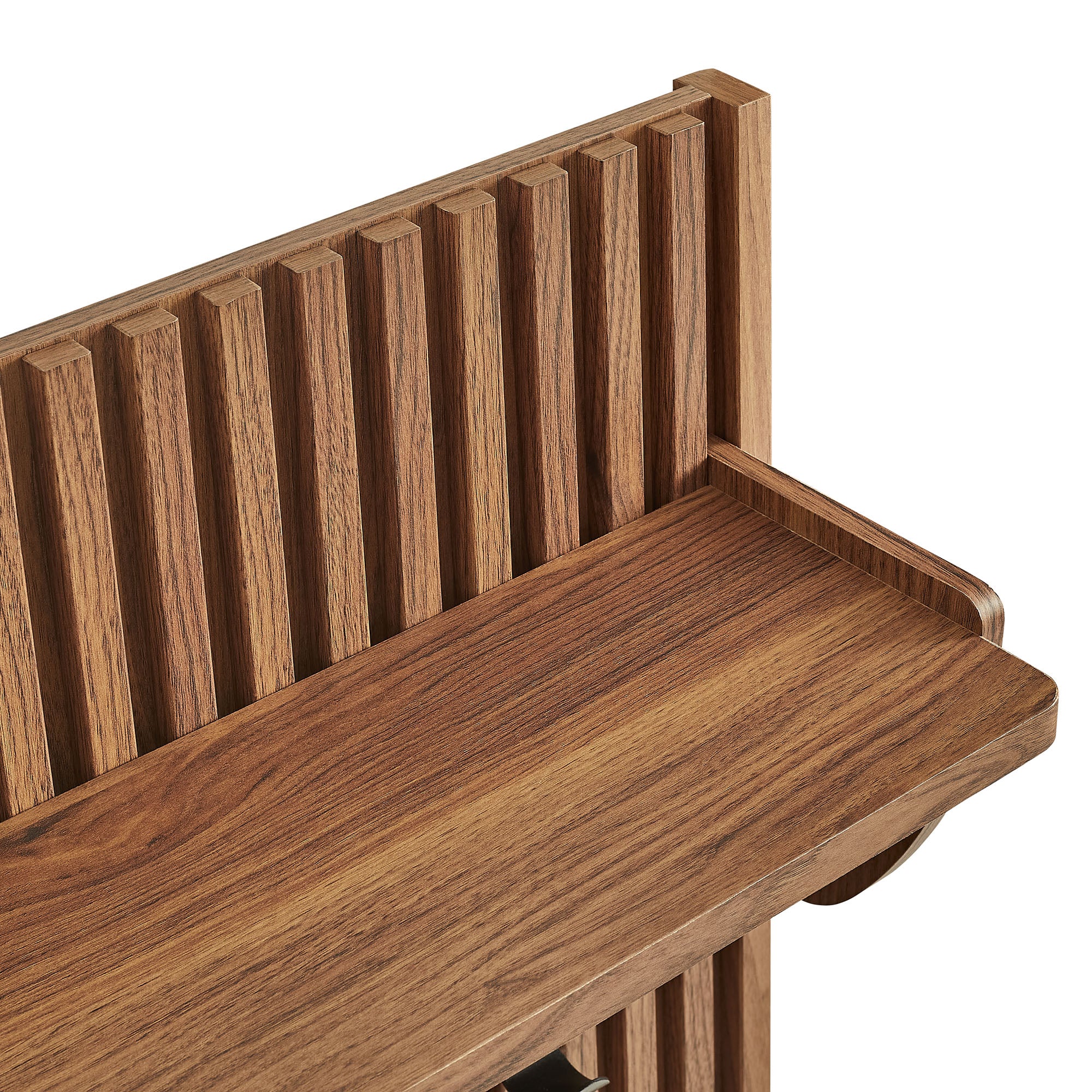Render Fluted Coat Rack Panel With Shelf, Walnut