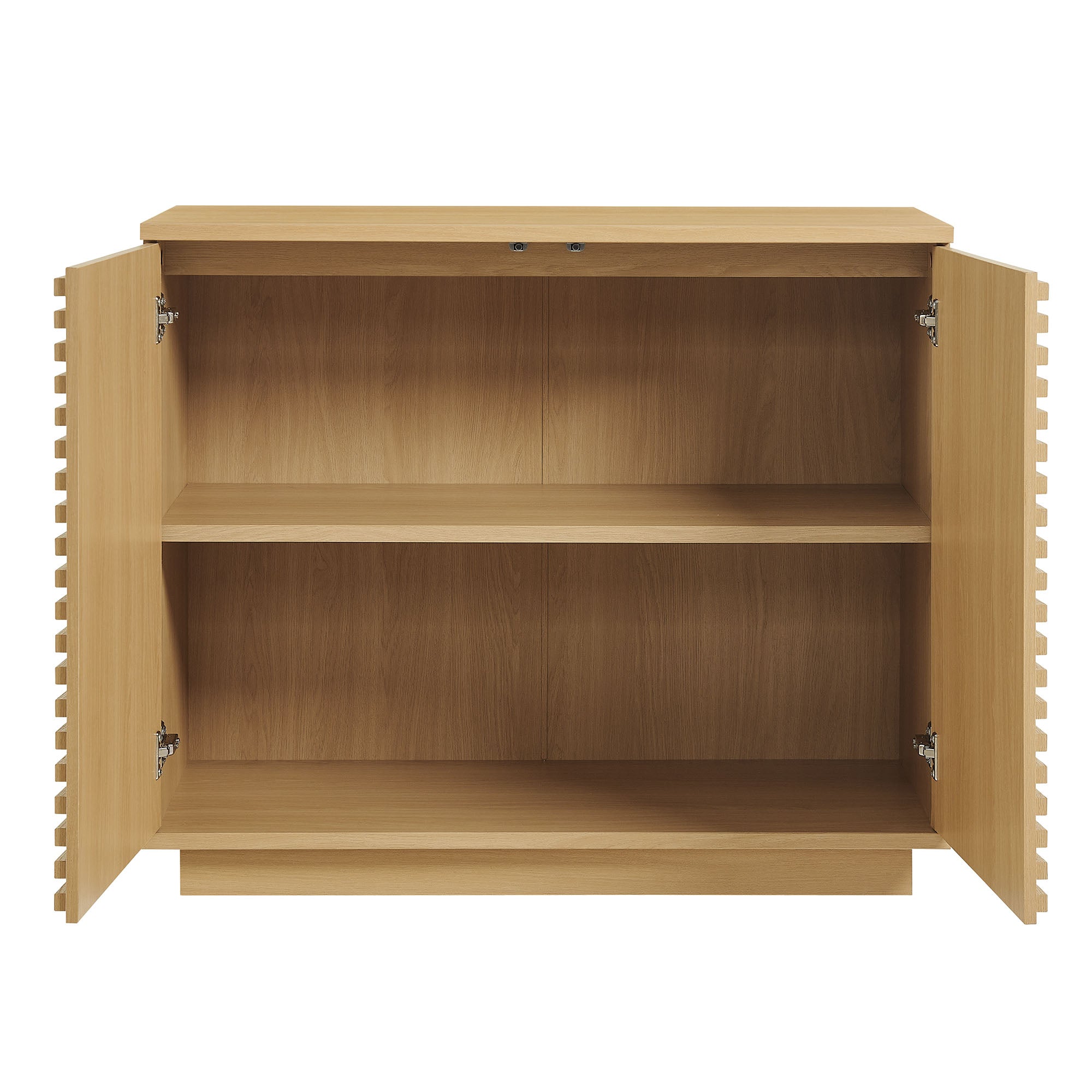 Render 2-Door Fluted Accent Cabinet, Oak