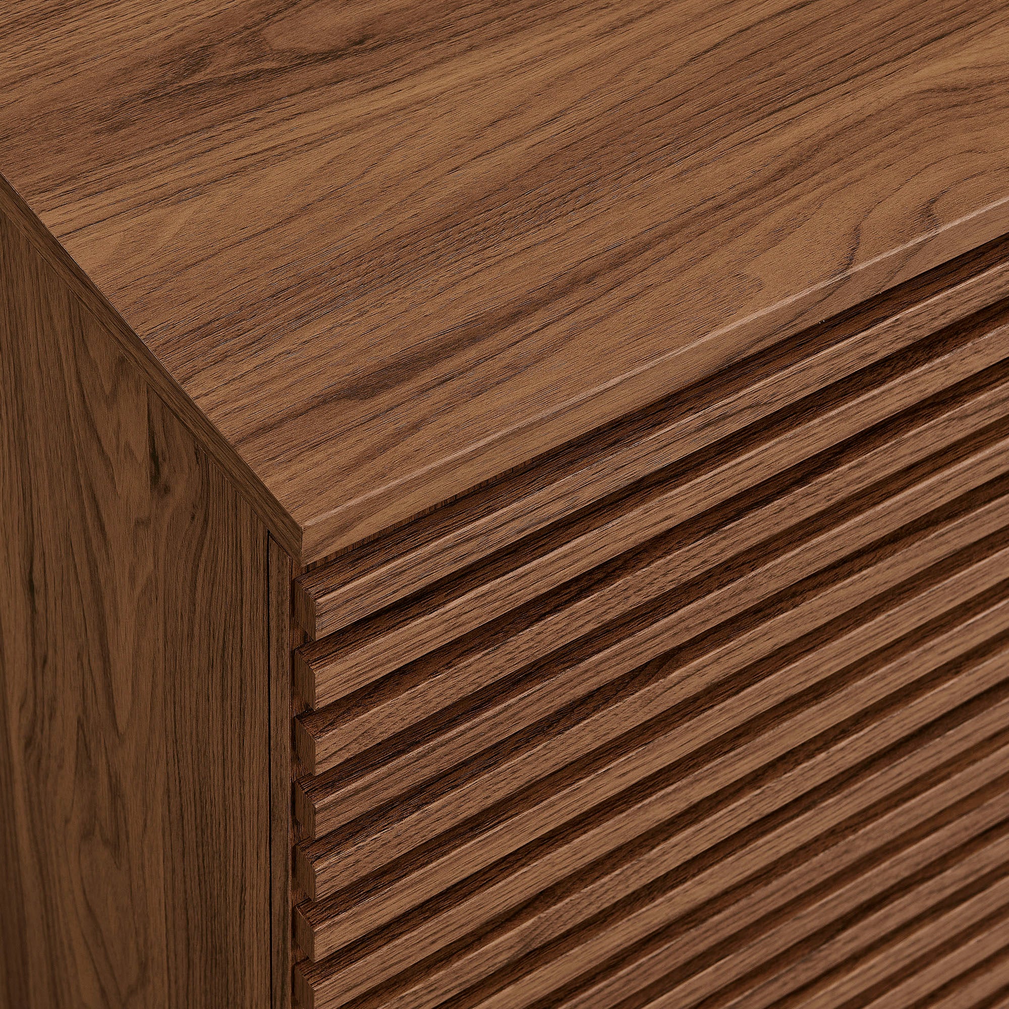 Render 2-Door Fluted Accent Cabinet, Walnut