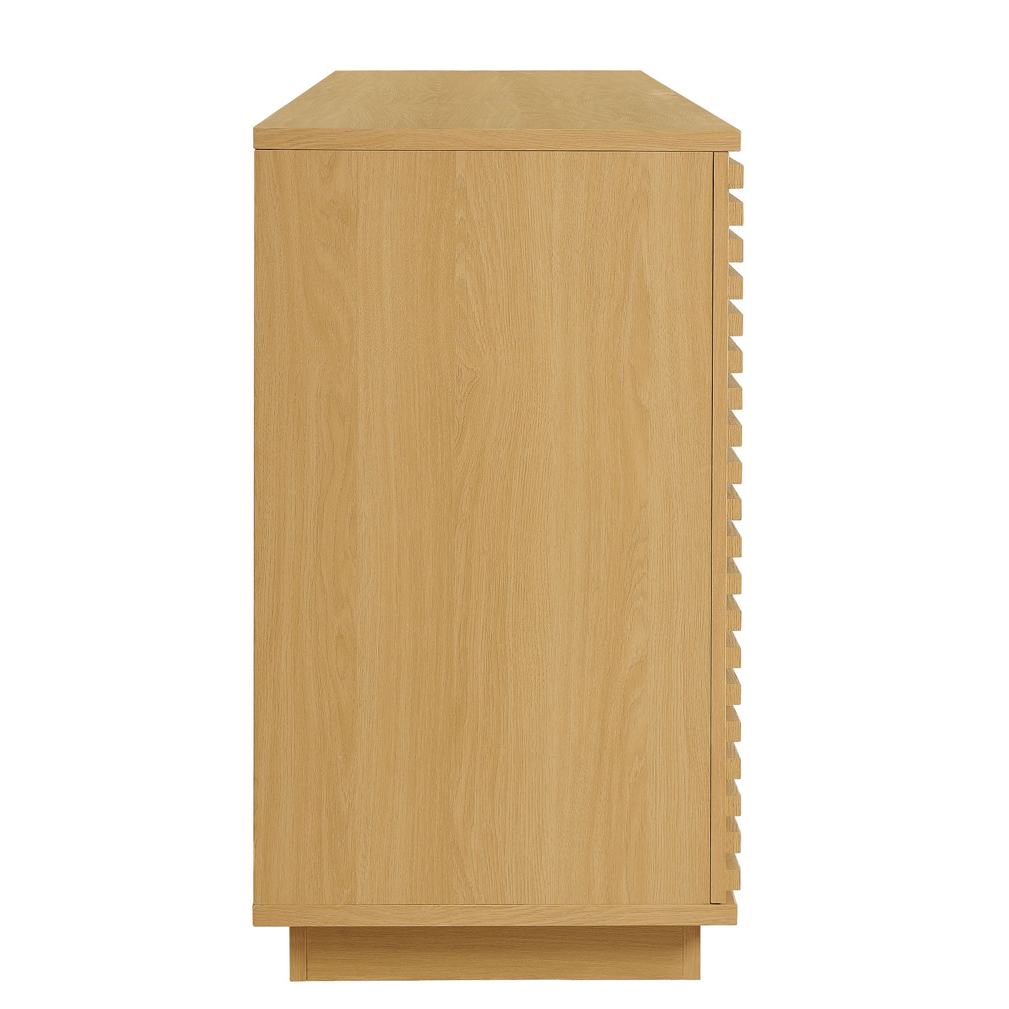 Render 4-Door Fluted Sideboard Cabinet TV Stand, Oak