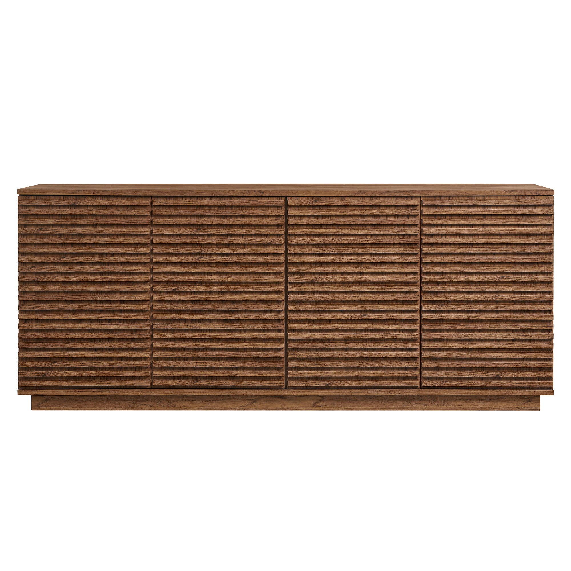 Render 4-Door Fluted Sideboard Cabinet TV Stand, Walnut