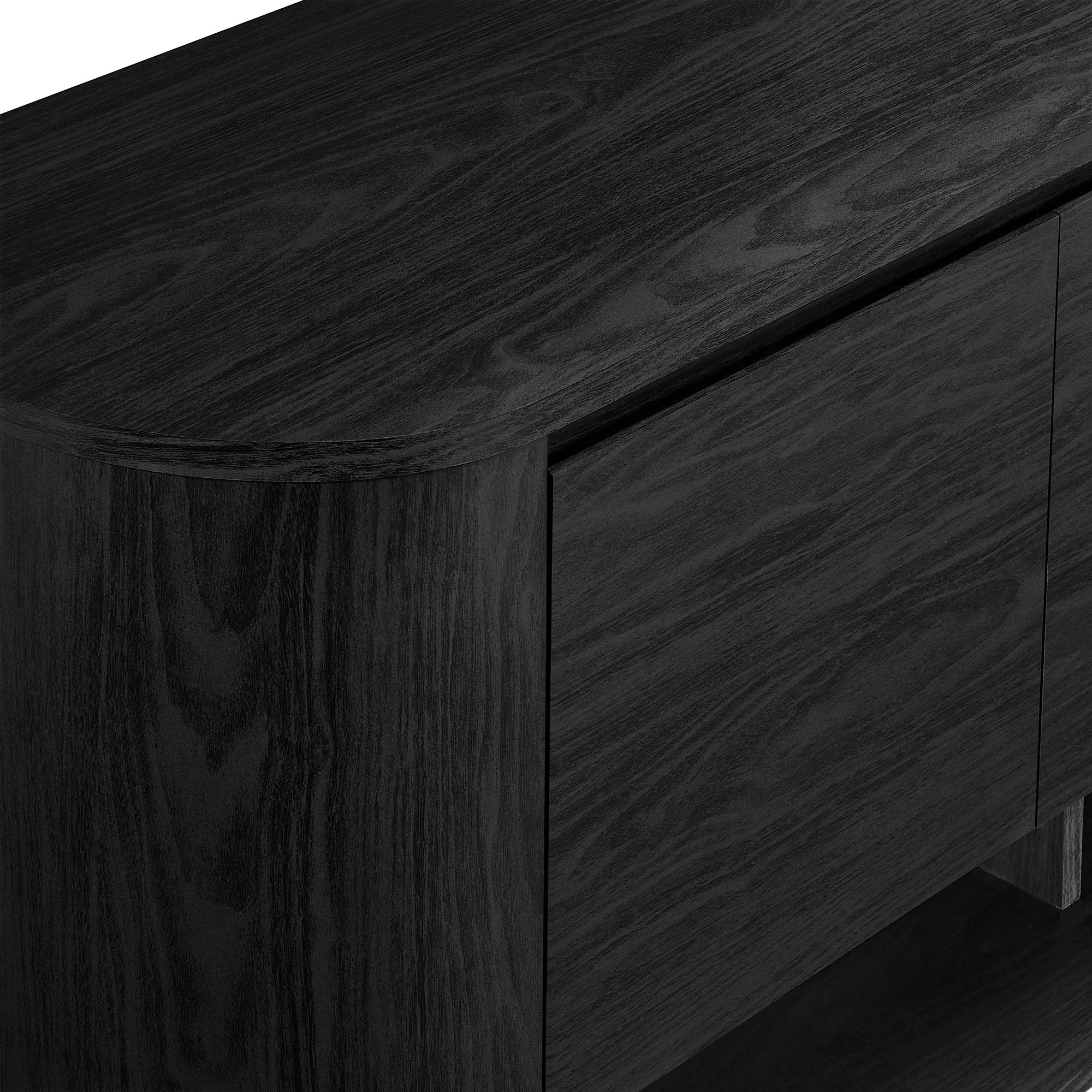 Duval 62 Inch Oval Sideboard, Black