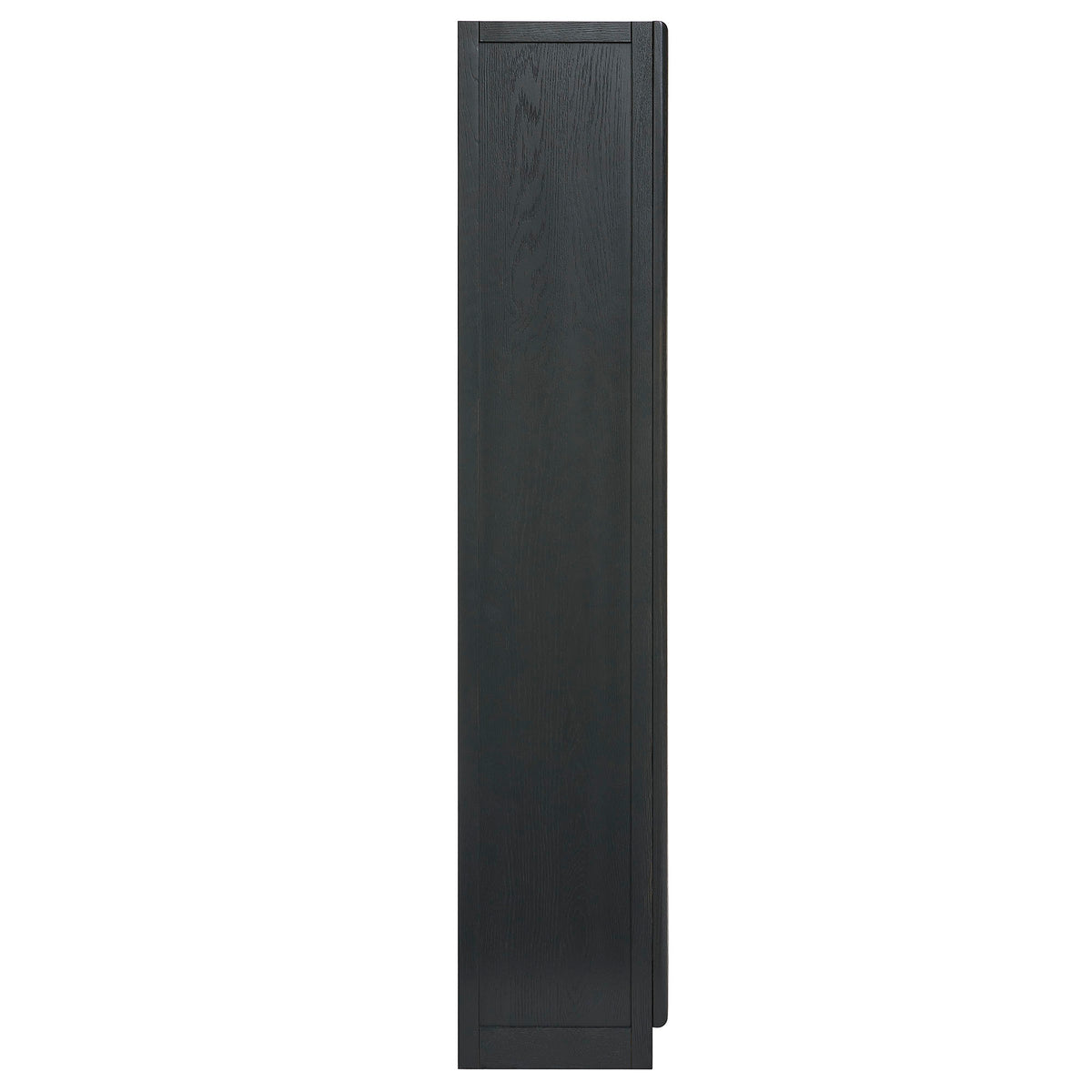 Anwen Solid Wood and Glass Display Cabinet, Black Oak