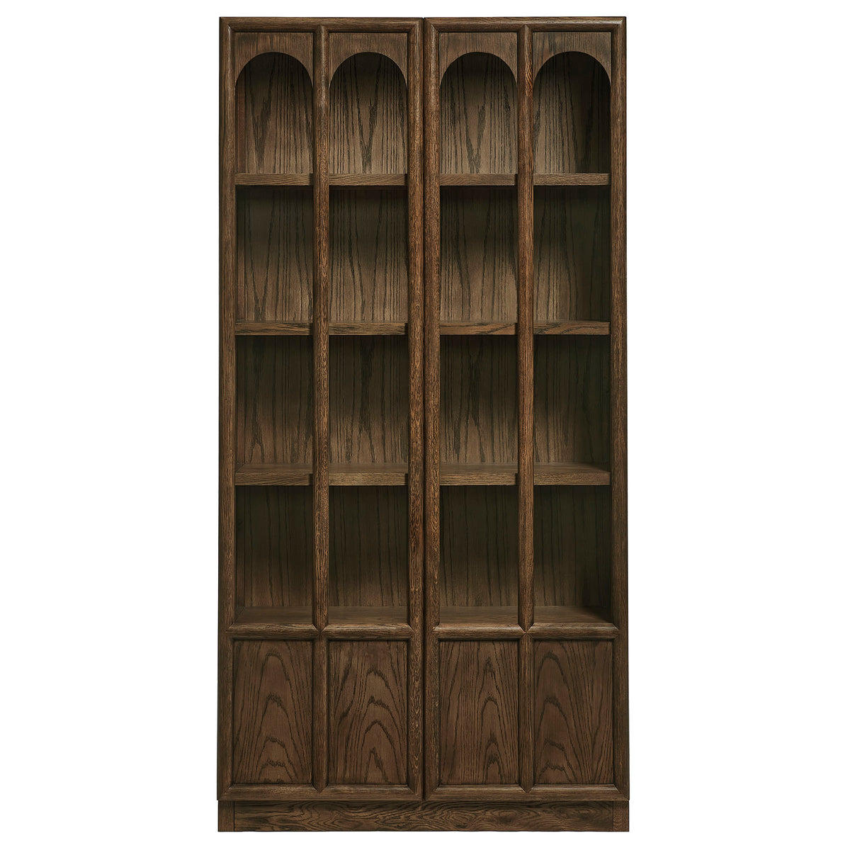 Anwen Solid Wood and Glass Display Cabinet, Walnut