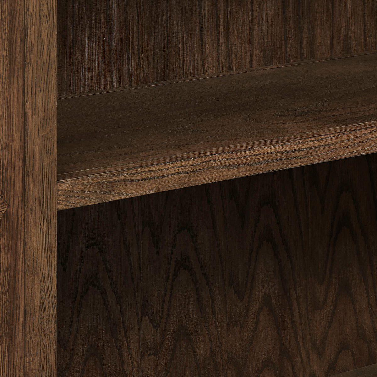 Anwen Solid Wood and Glass Display Cabinet, Walnut