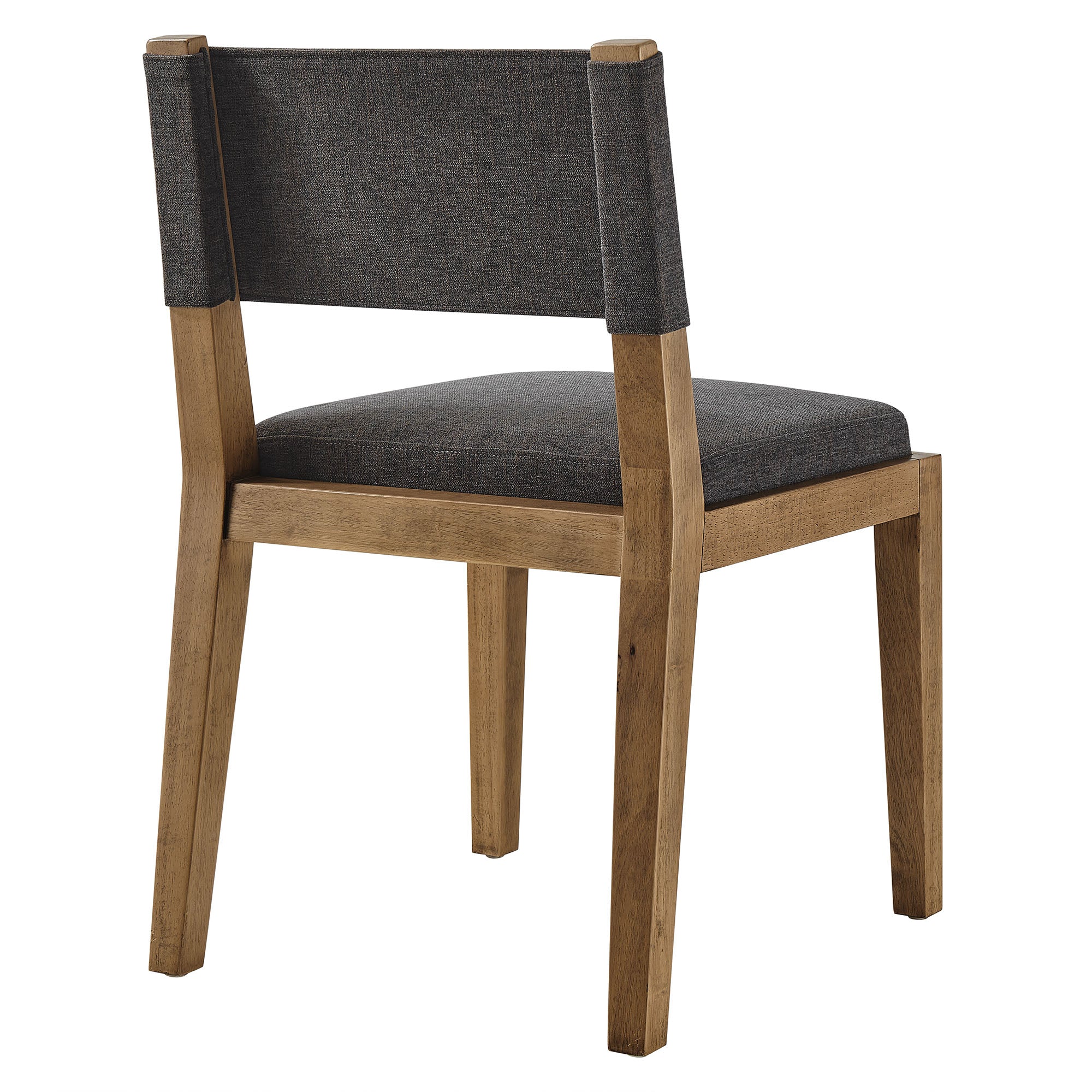 Calder Fabric Upholstered Wood Armless Dining Chair, Dark Gray