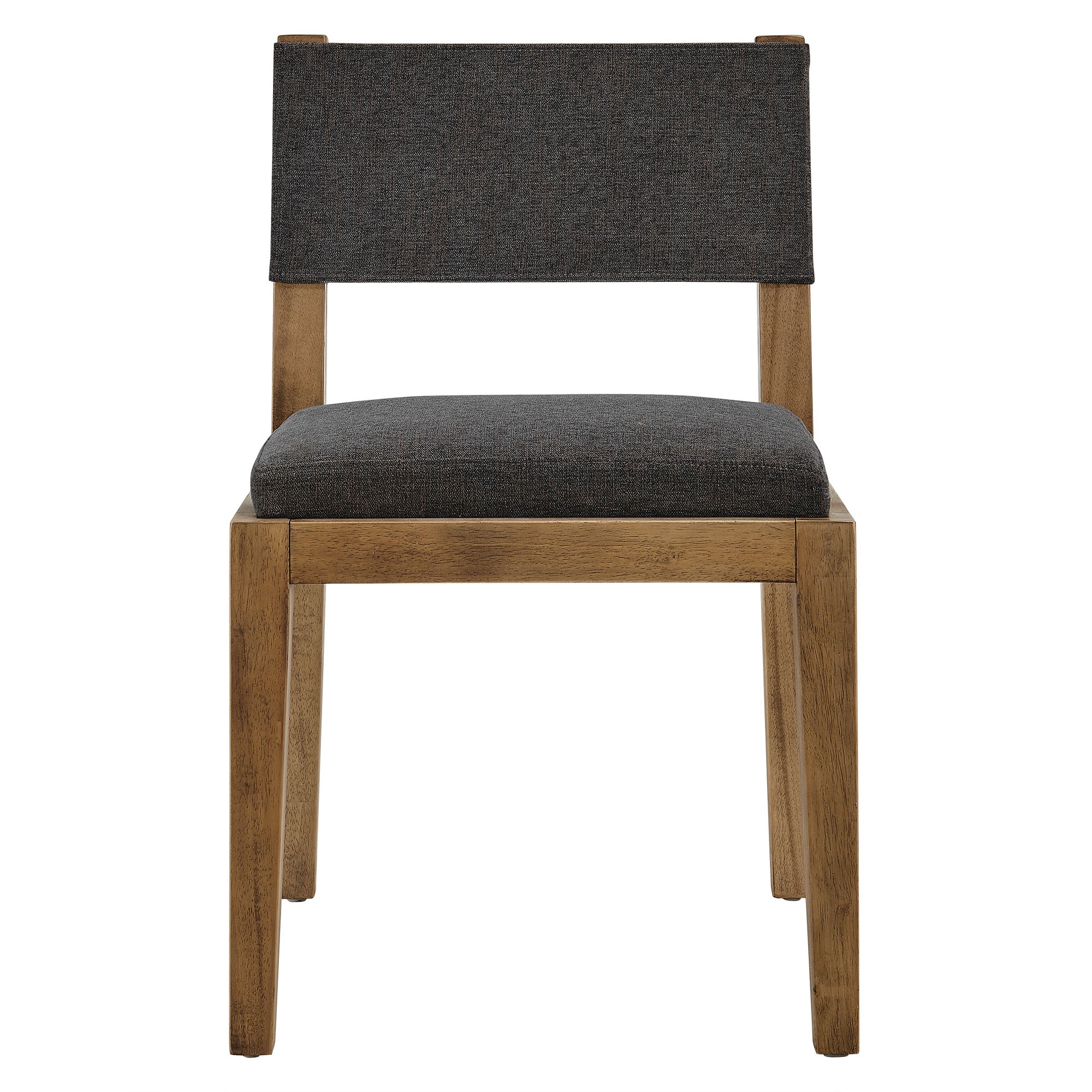 Calder Fabric Upholstered Wood Armless Dining Chair, Dark Gray