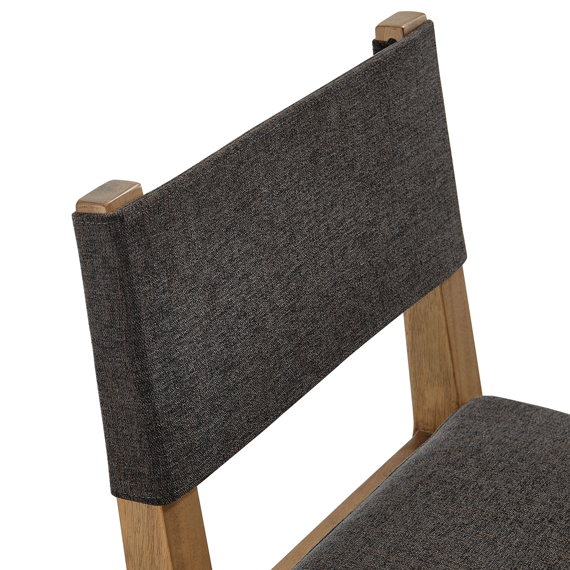 Calder Fabric Upholstered Wood Armless Dining Chair, Dark Gray