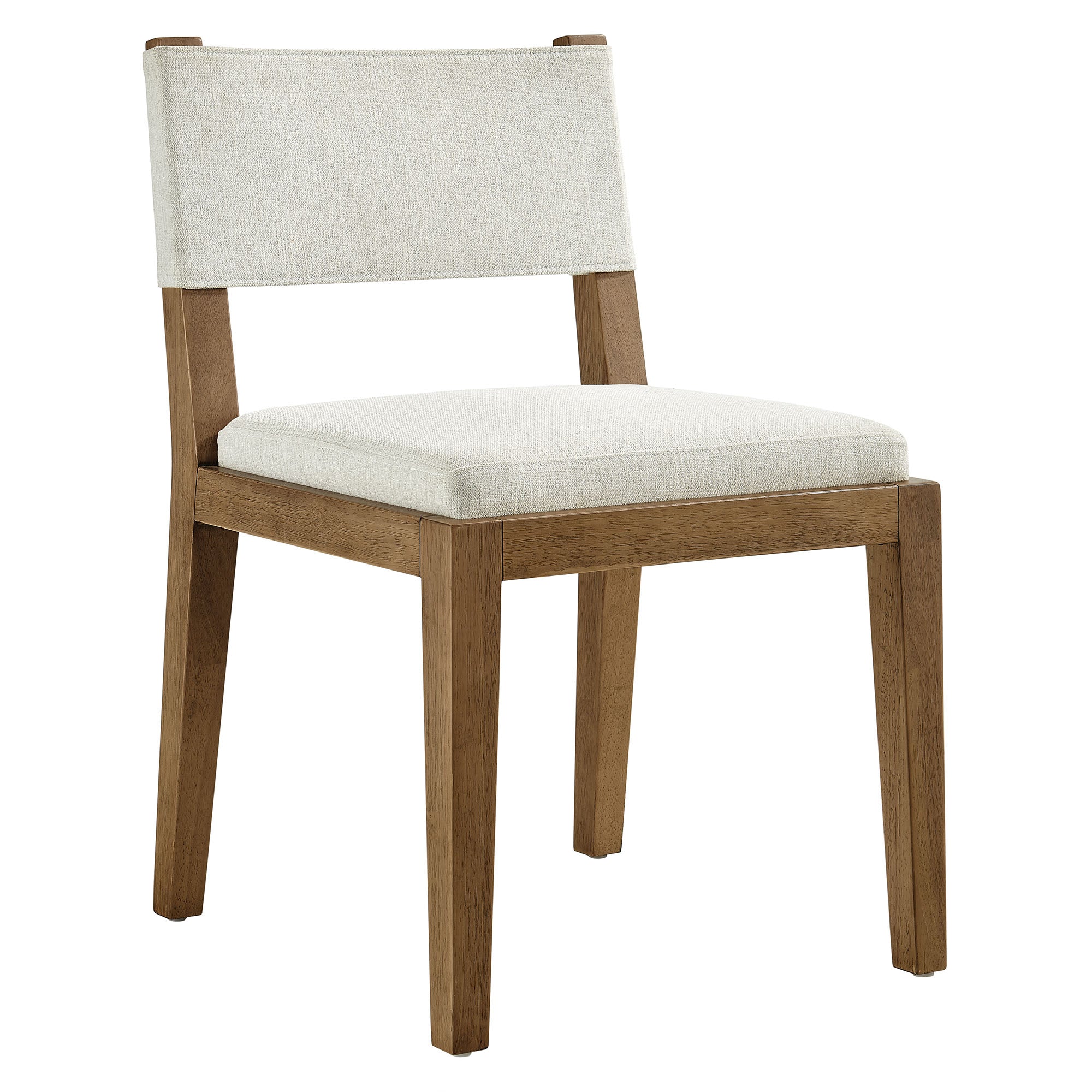 Calder Fabric Upholstered Wood Armless Dining Chair, Ivory