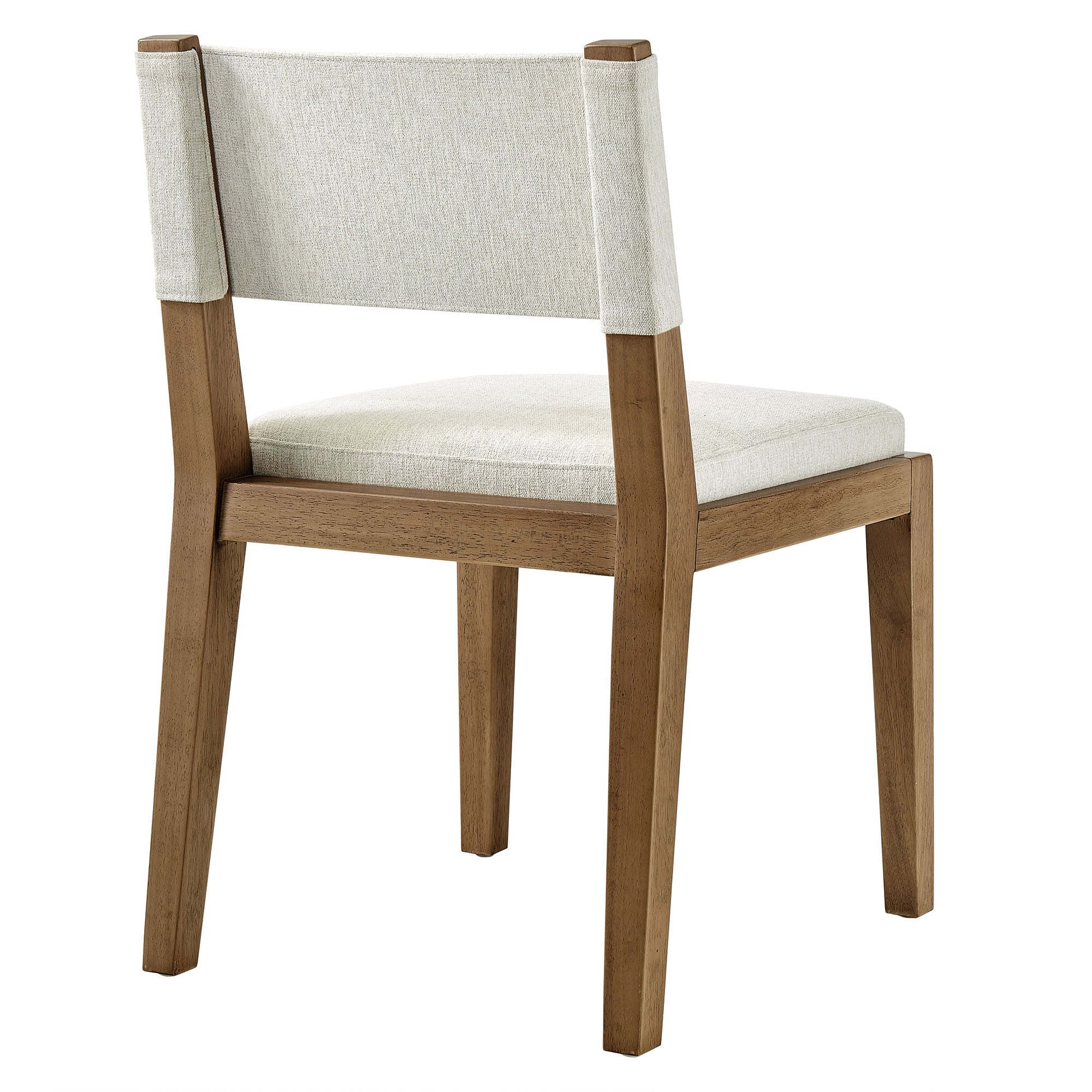 Calder Fabric Upholstered Wood Armless Dining Chair, Ivory