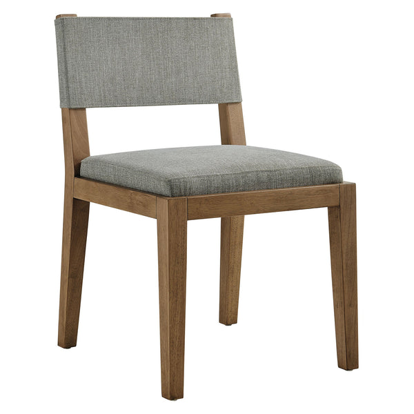 Calder Fabric Upholstered Wood Armless Dining Chair, Wheat