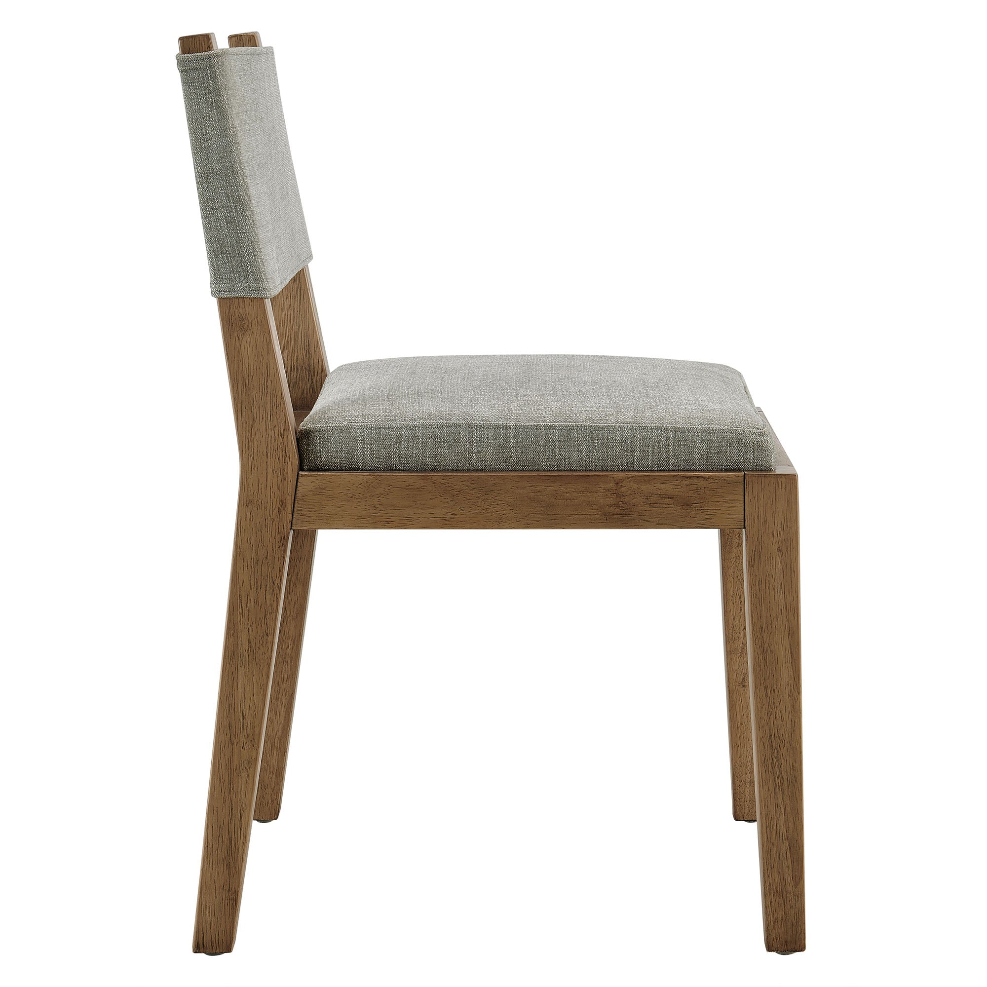 Calder Fabric Upholstered Wood Armless Dining Chair, Wheat