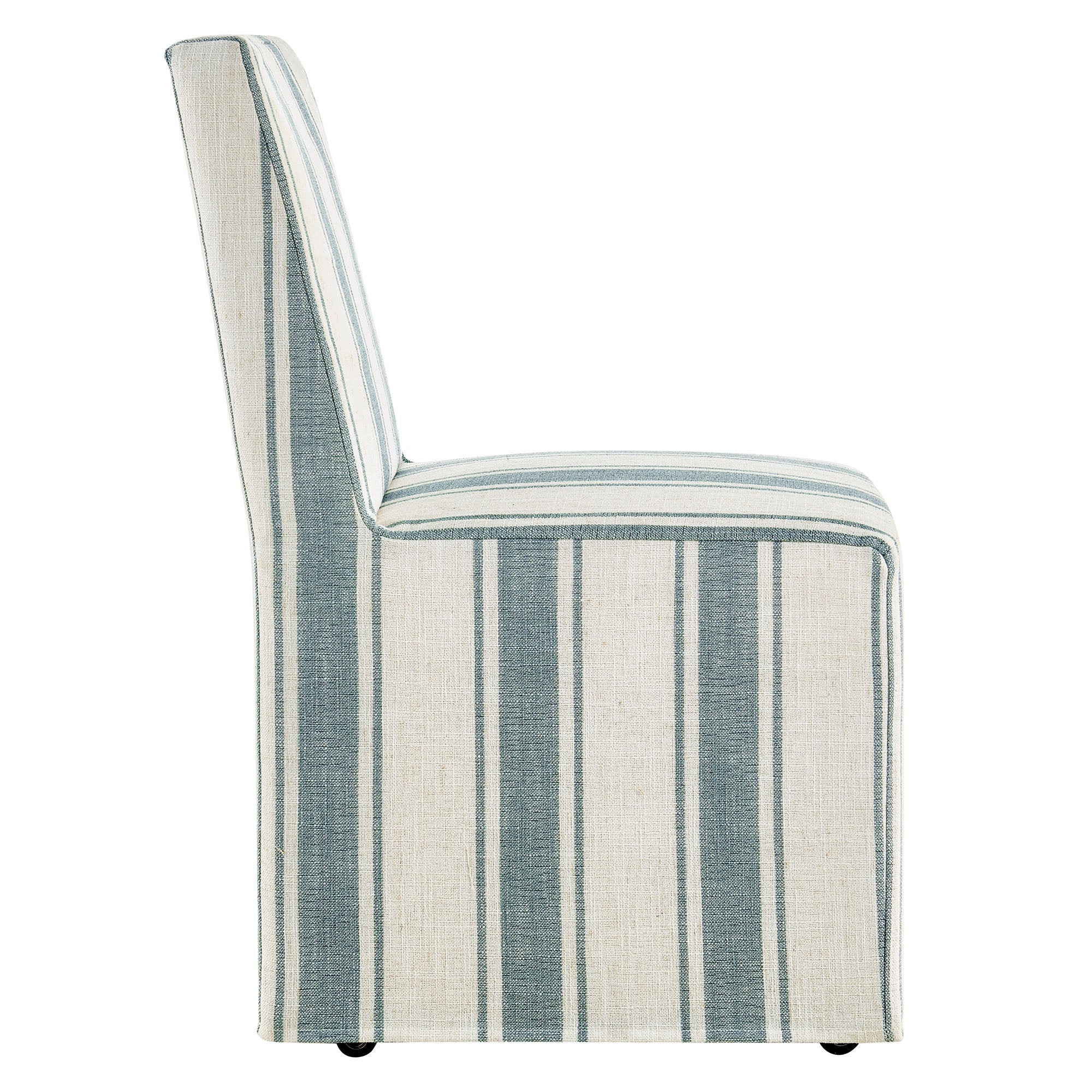 Tessera Striped Slipcovered Dining Side Chair, Blue Stripe