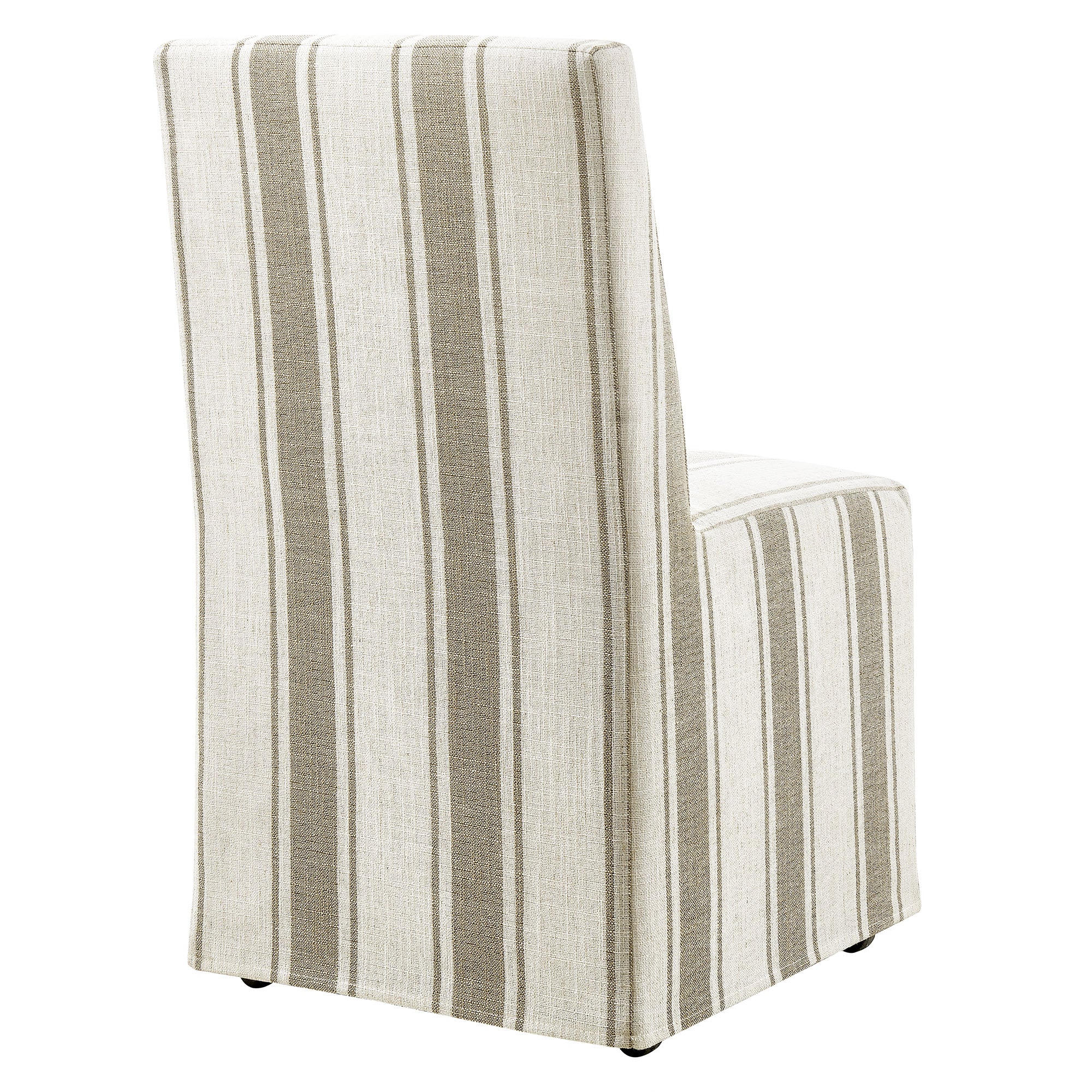 Tessera Striped Slipcovered Dining Side Chair, Tan Stripe