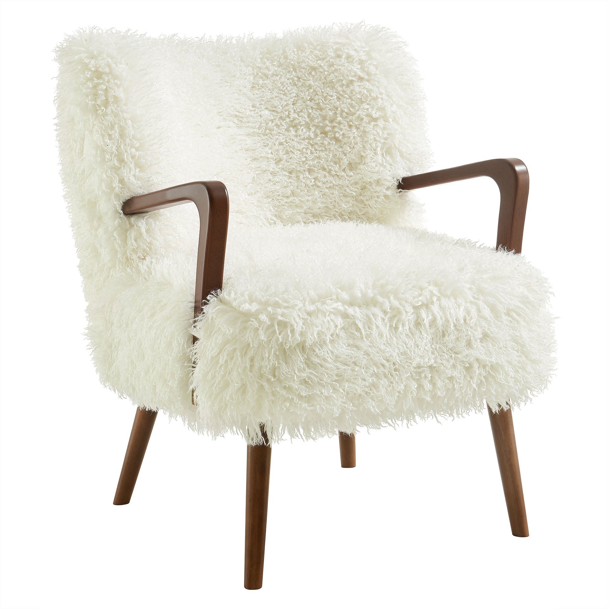Zerra Faux Shearling Accent Armchair, White