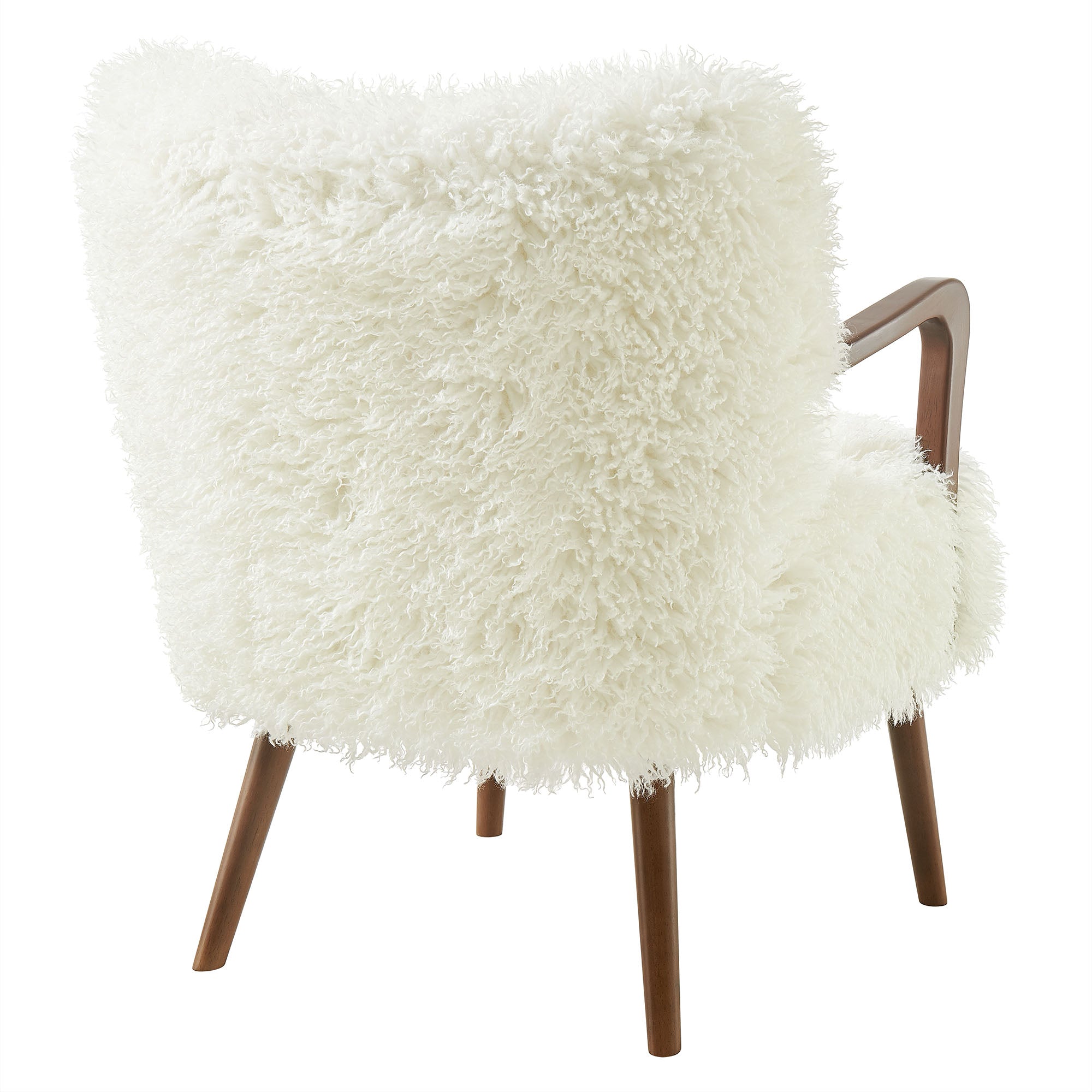 Zerra Faux Shearling Accent Armchair, White