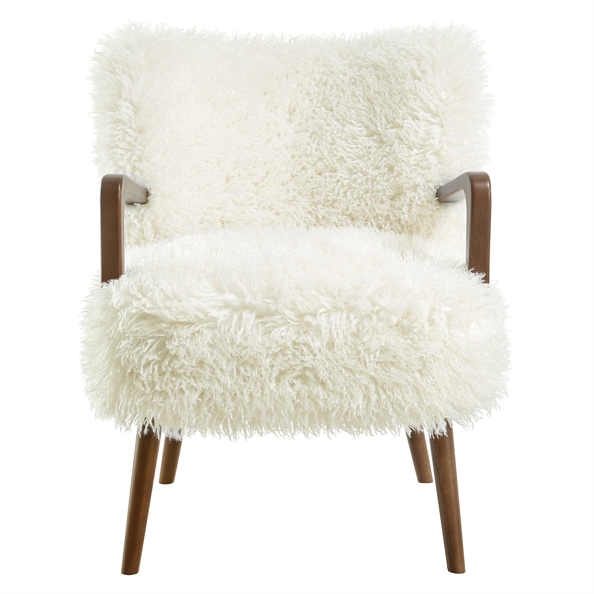 Zerra Faux Shearling Accent Armchair, White