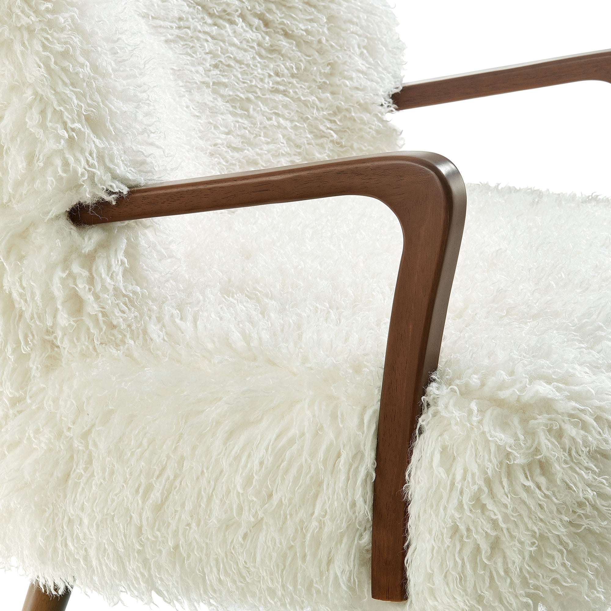 Zerra Faux Shearling Accent Armchair, White