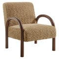 Lunet Faux Shearling Accent Armchair, Sand