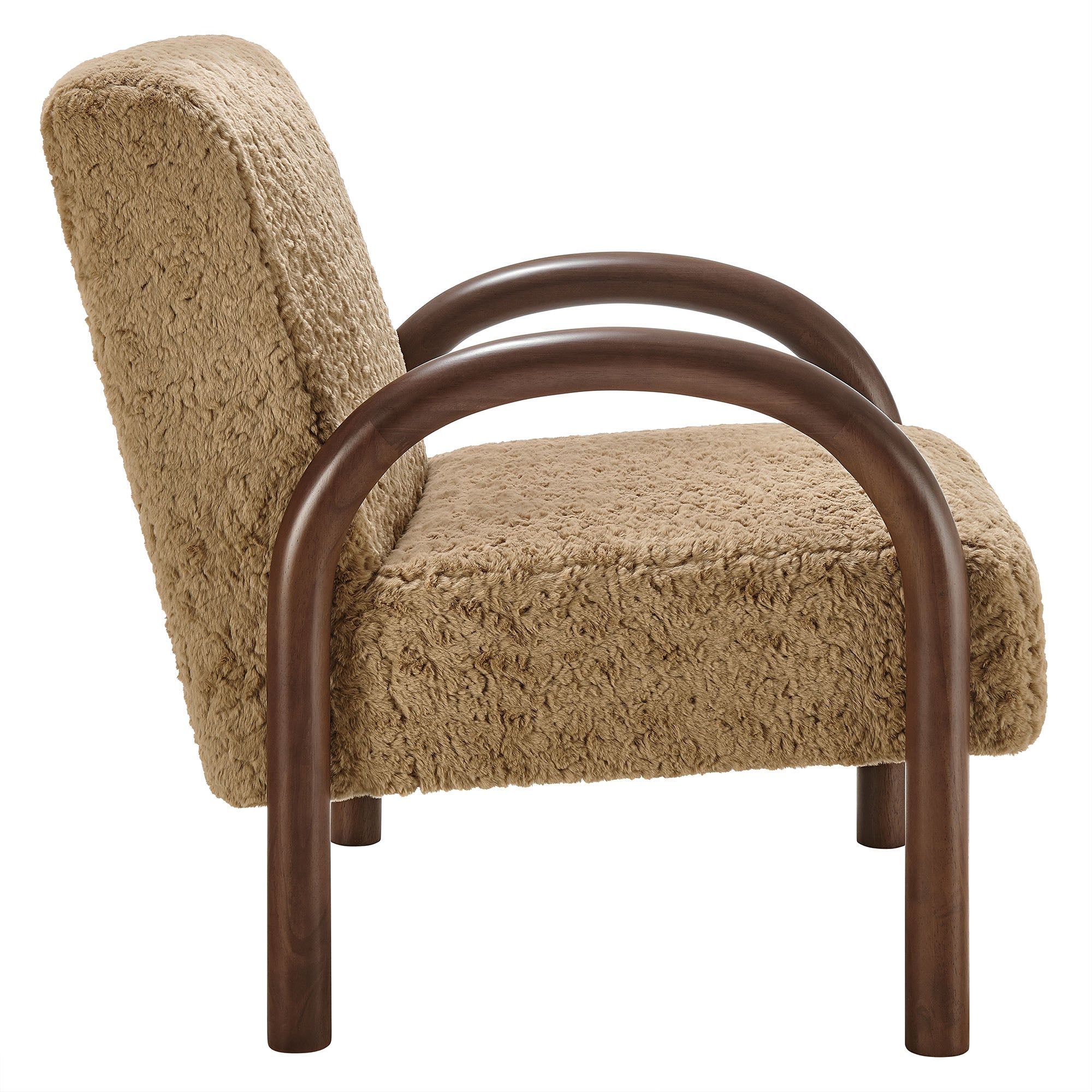 Lunet Faux Shearling Accent Armchair, Sand