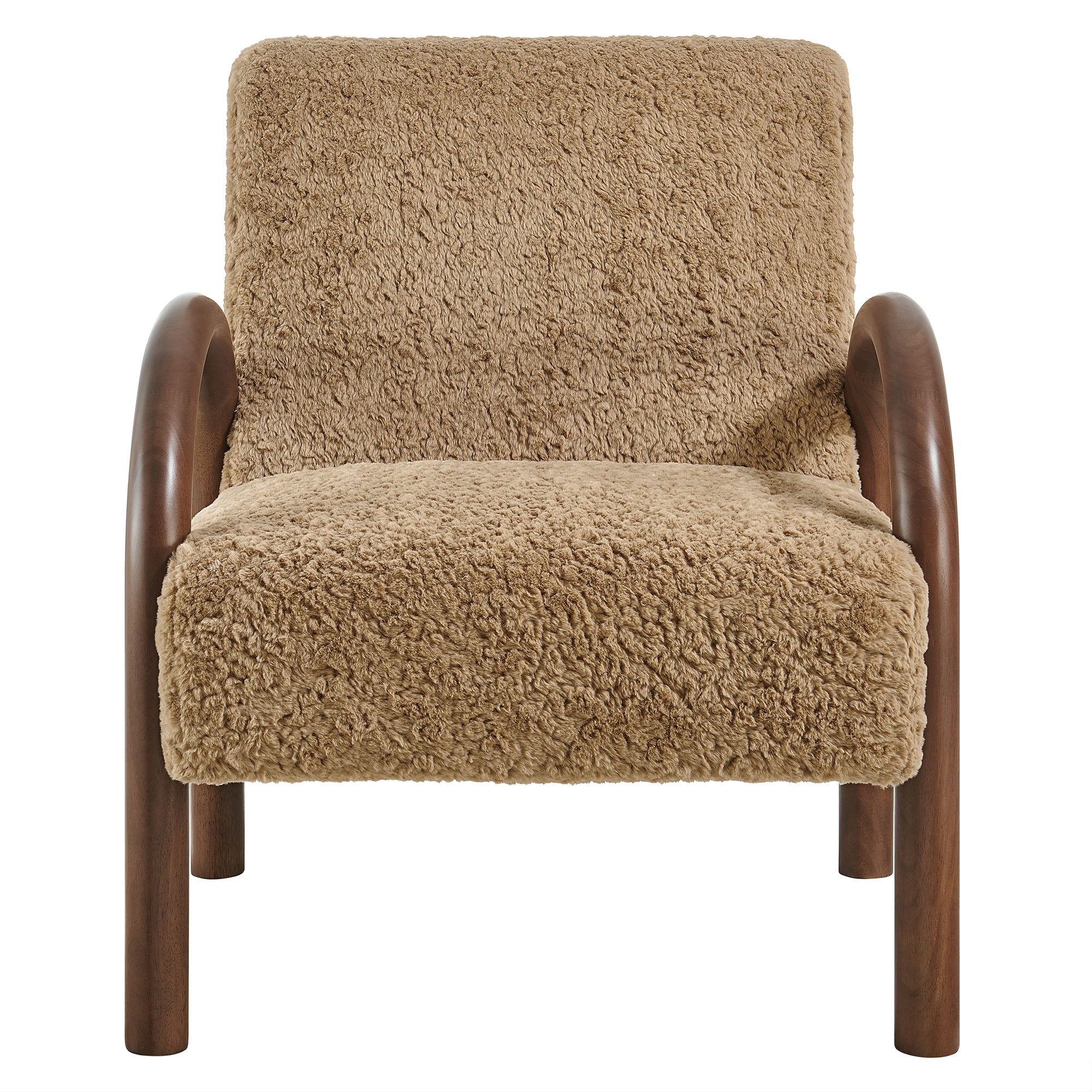 Lunet Faux Shearling Accent Armchair, Sand