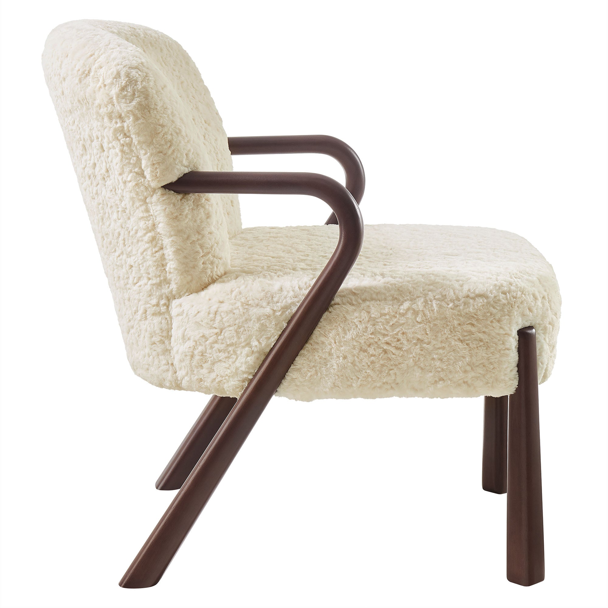 Arden Faux Shearling Accent Armchair, Ecru