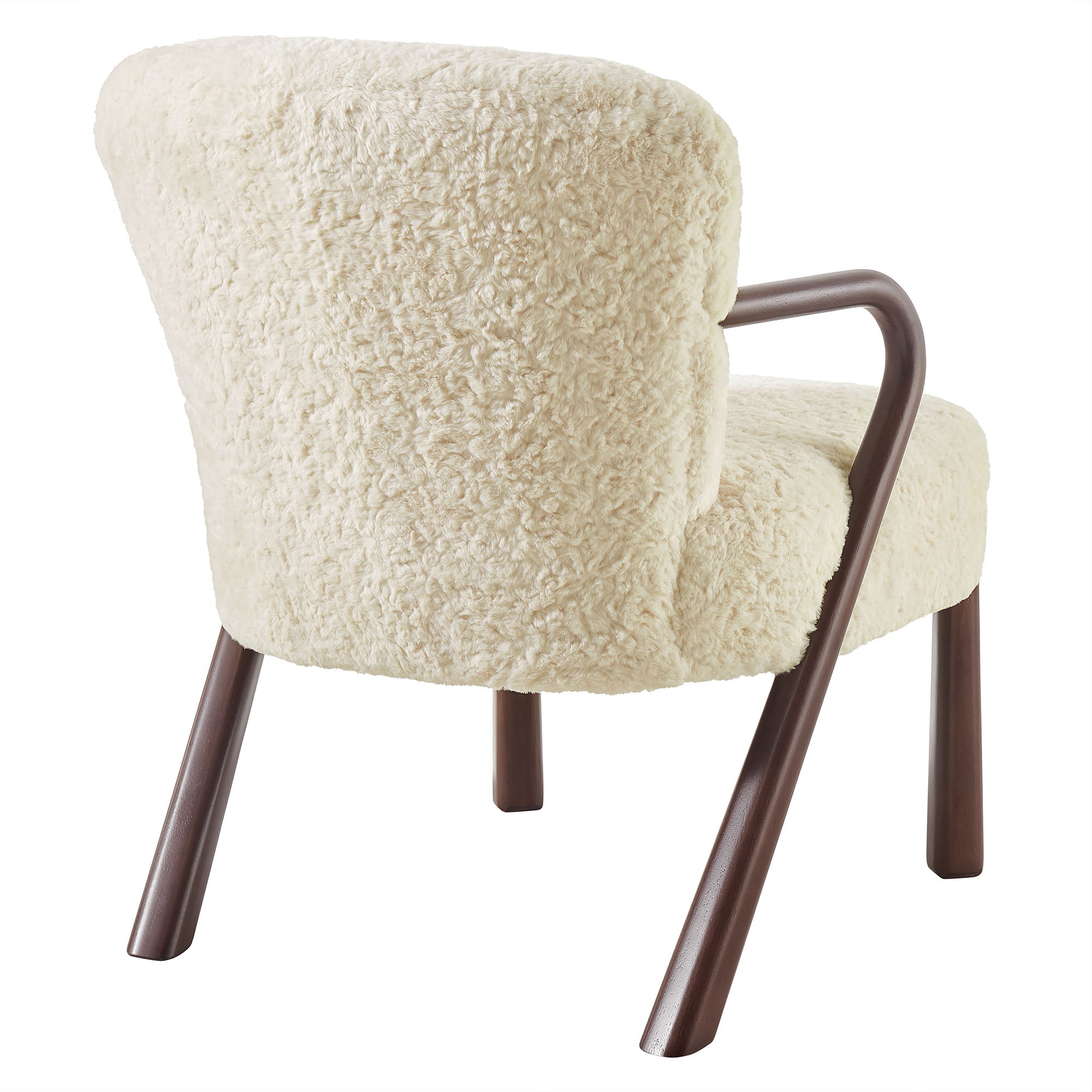 Arden Faux Shearling Accent Armchair, Ecru