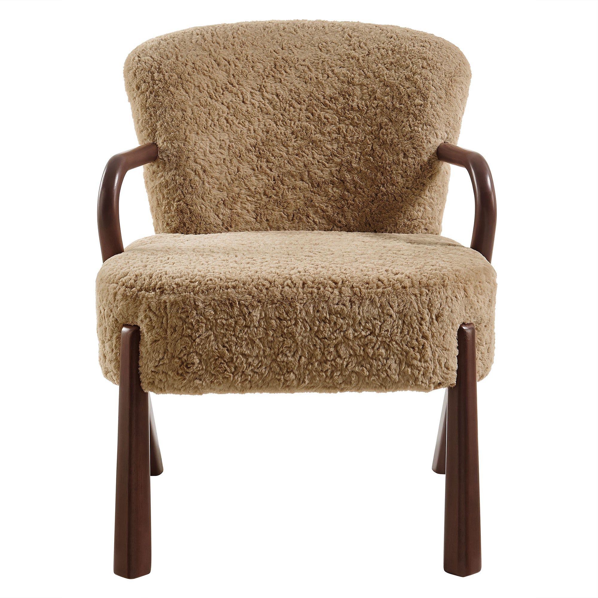 Arden Faux Shearling Accent Armchair, Sand