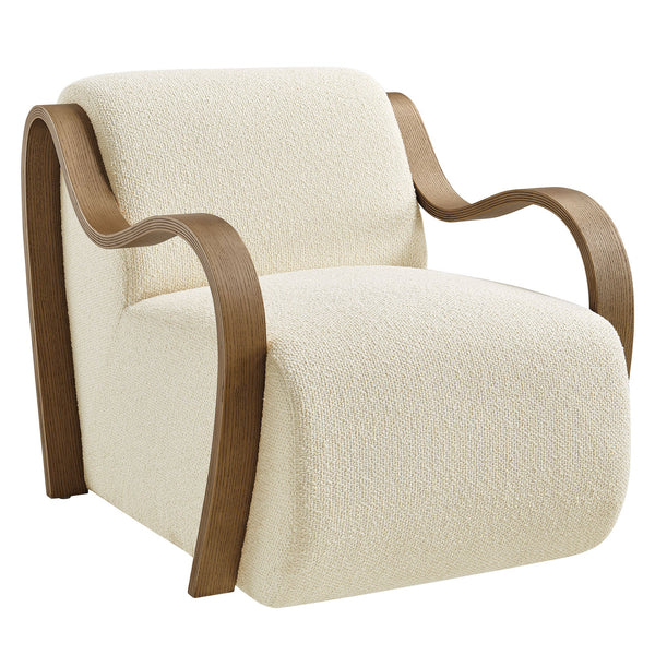 Atrium Lattice Boucle Accent Armchair, Cream