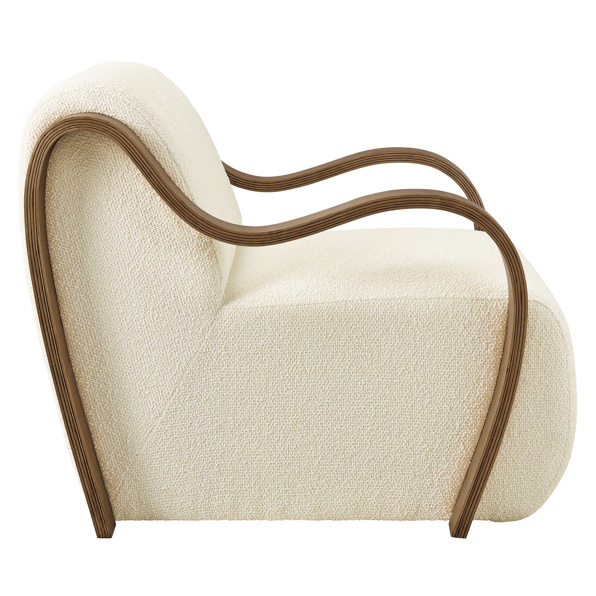Atrium Lattice Boucle Accent Armchair, Cream