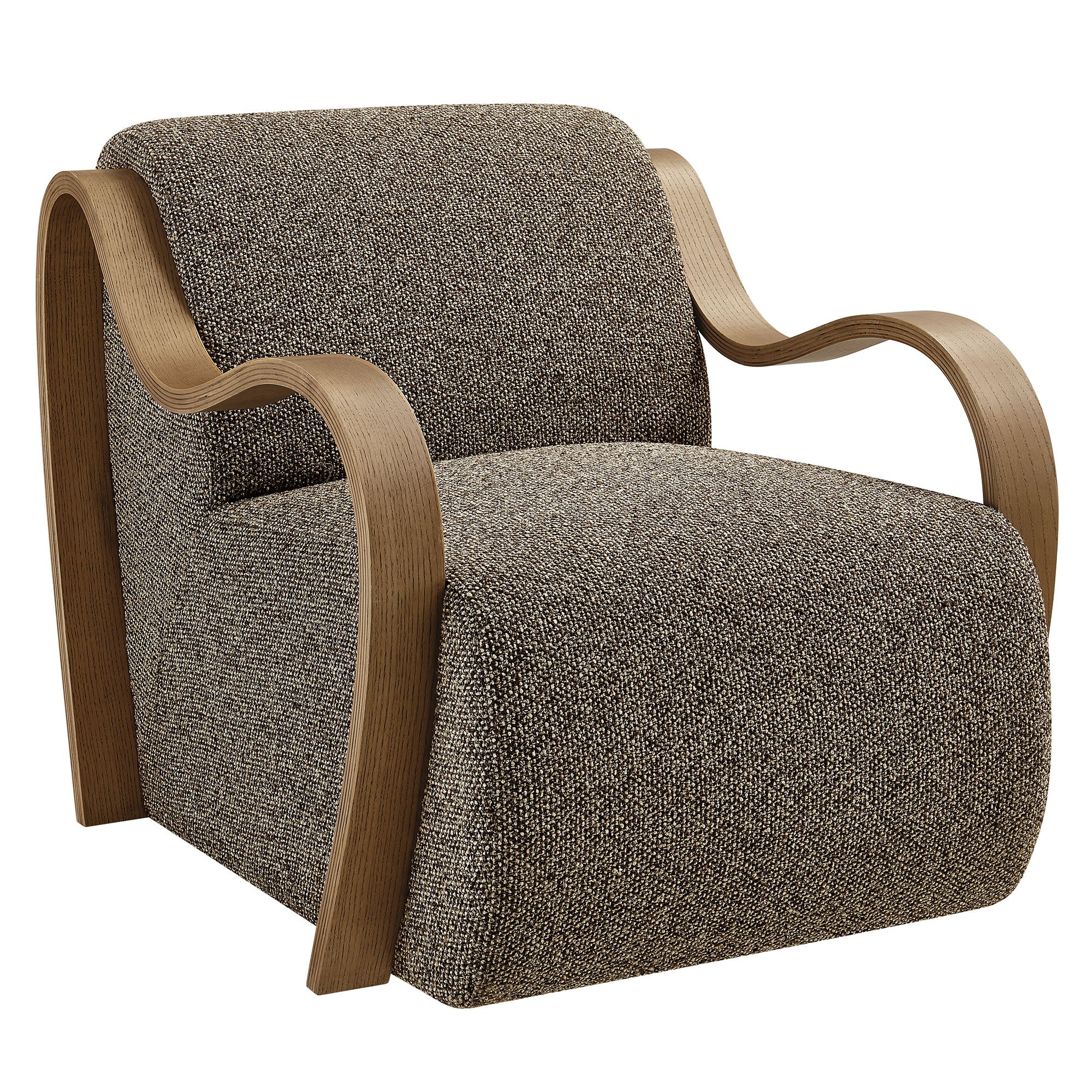 Atrium Lattice Boucle Accent Armchair, Earth
