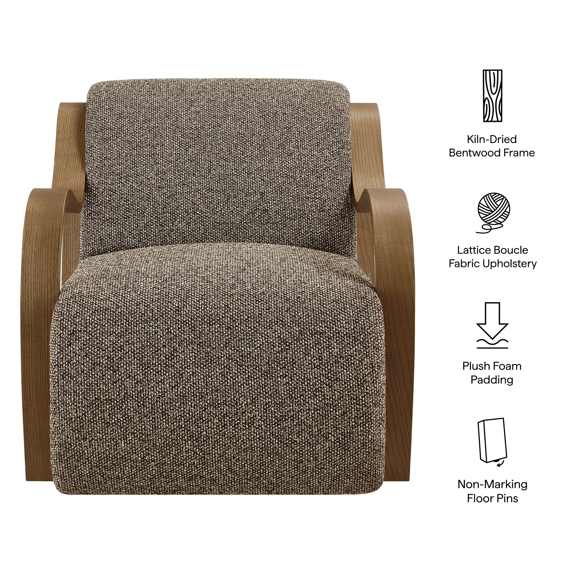 Atrium Lattice Boucle Accent Armchair, Earth