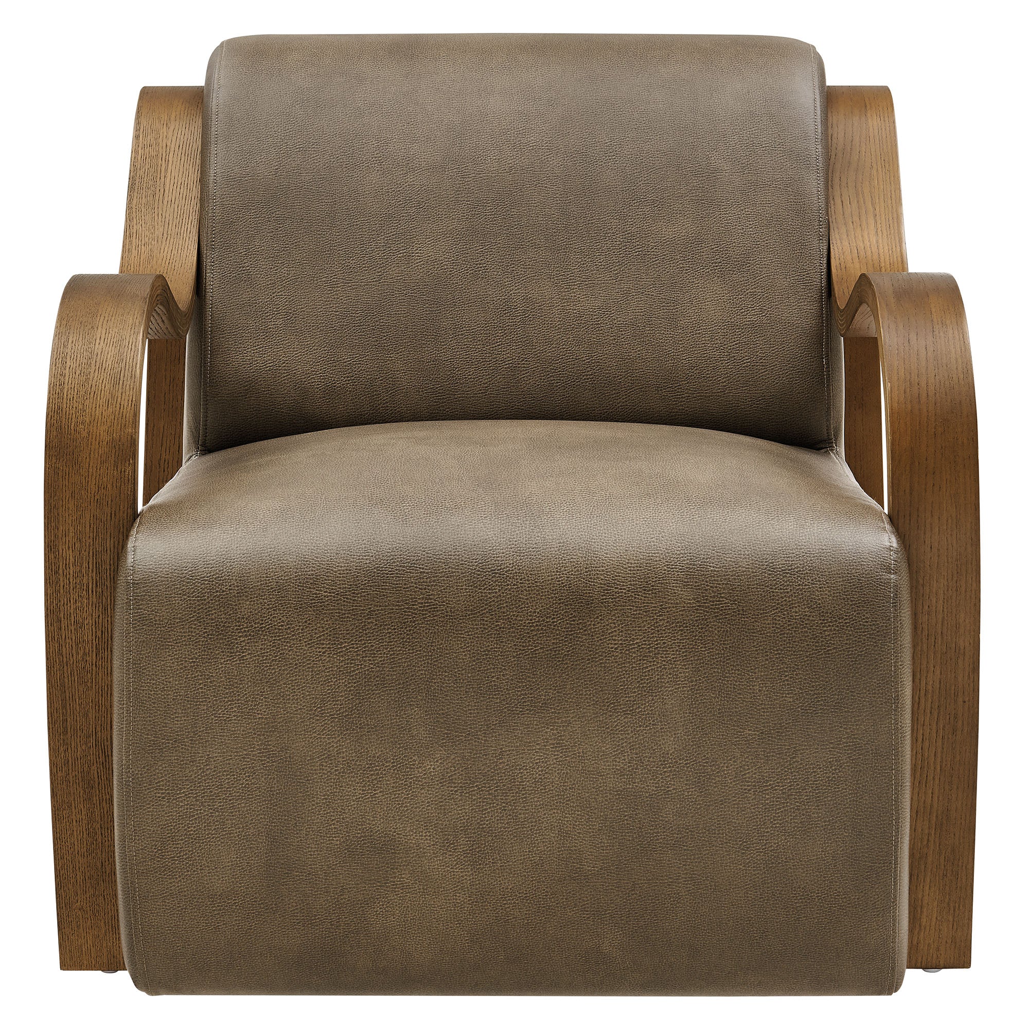 Atrium Vegan Leather Accent Armchair, Mushroom
