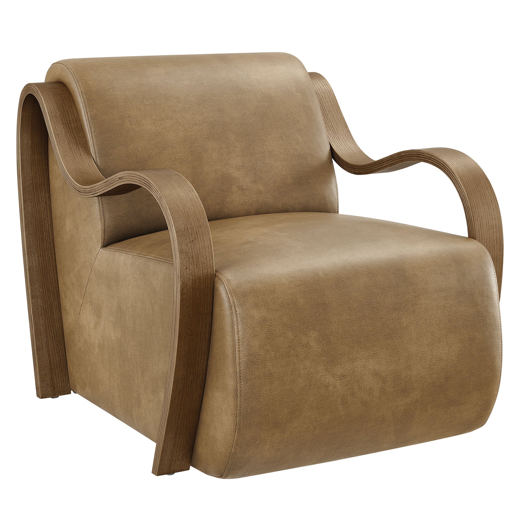 Atrium Vegan Leather Accent Armchair, Toast