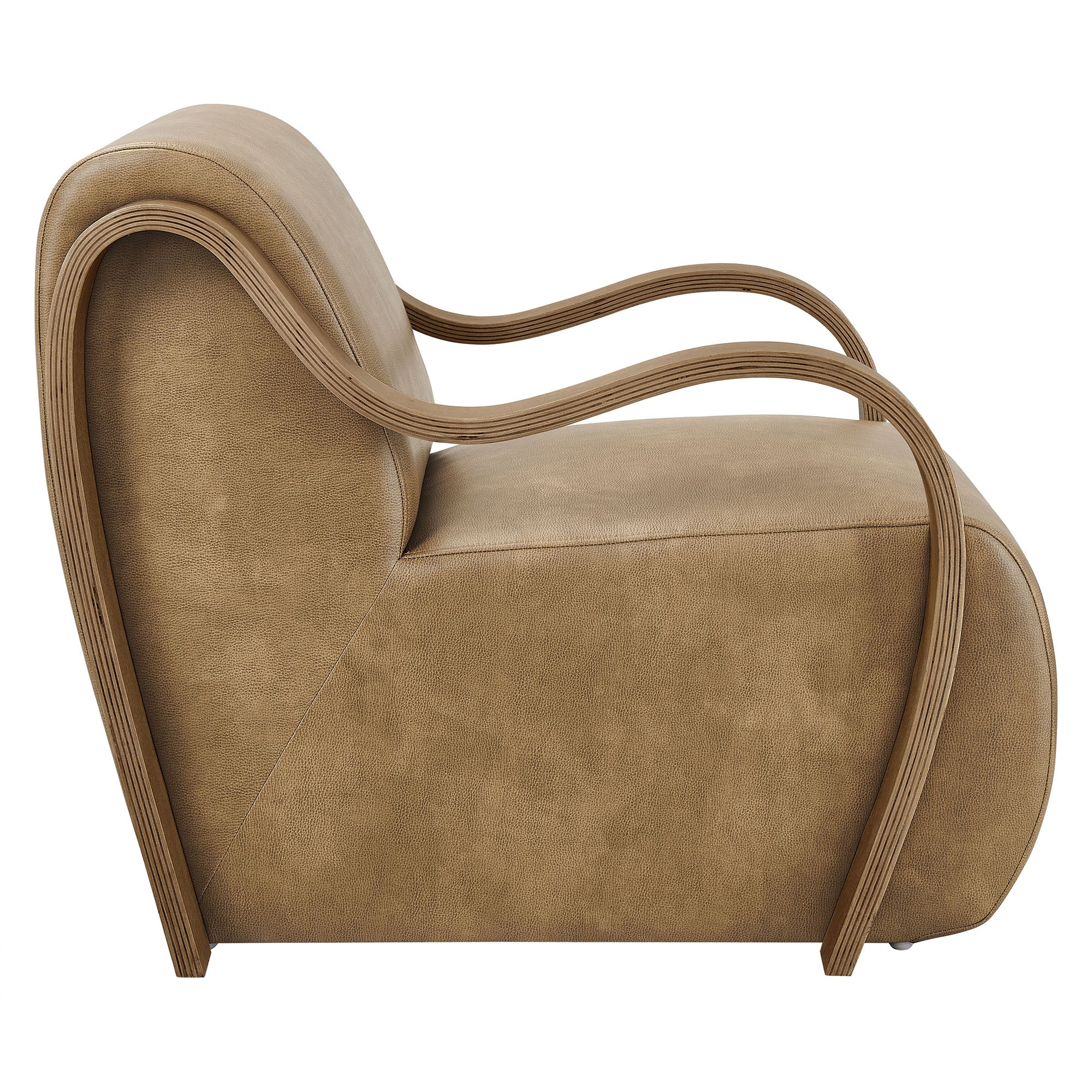 Atrium Vegan Leather Accent Armchair, Toast