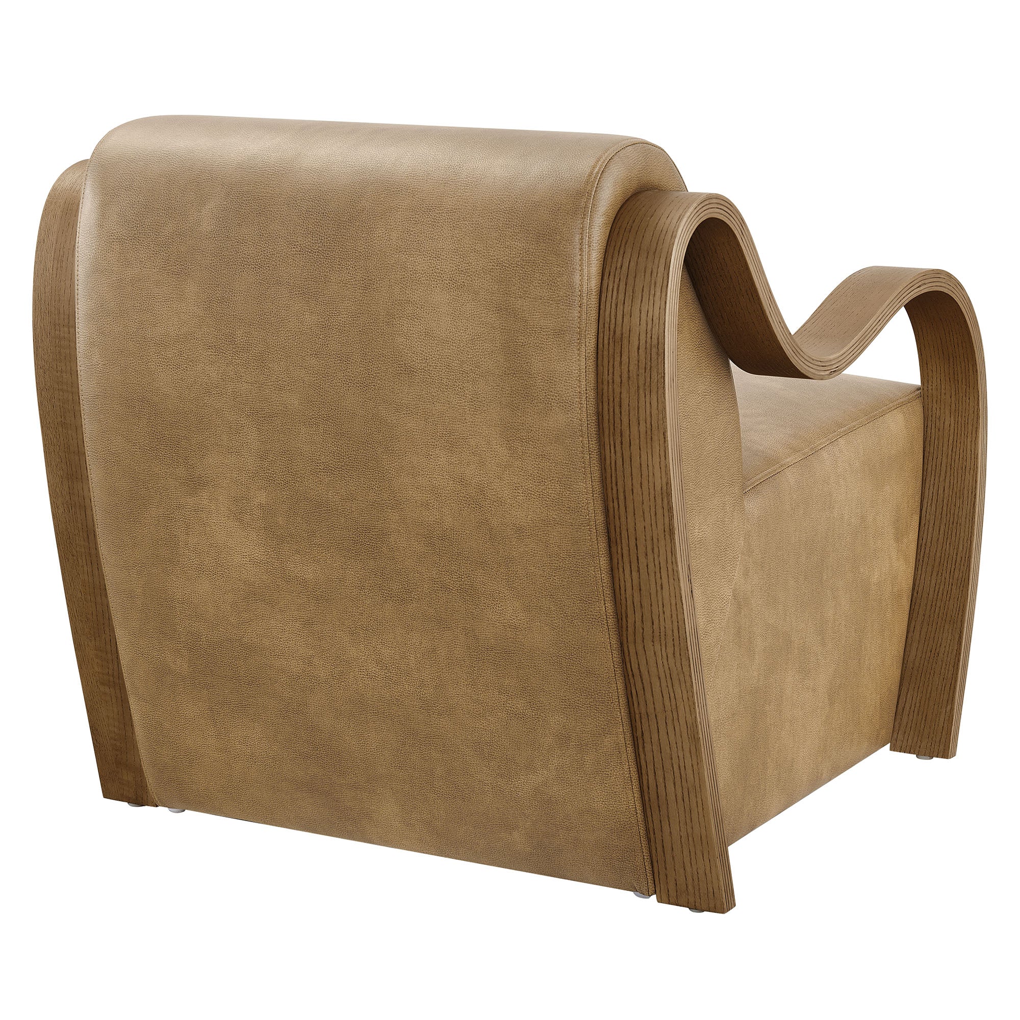 Atrium Vegan Leather Accent Armchair, Toast