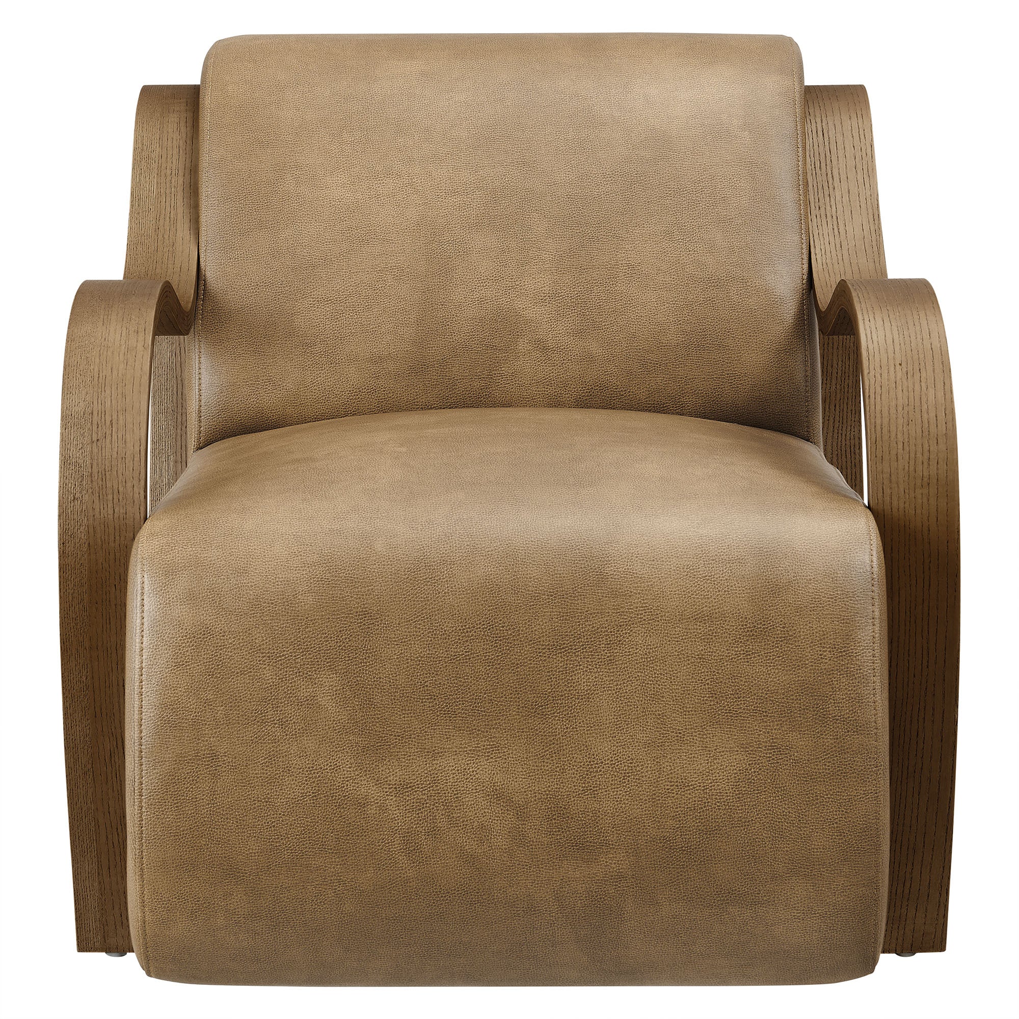 Atrium Vegan Leather Accent Armchair, Toast