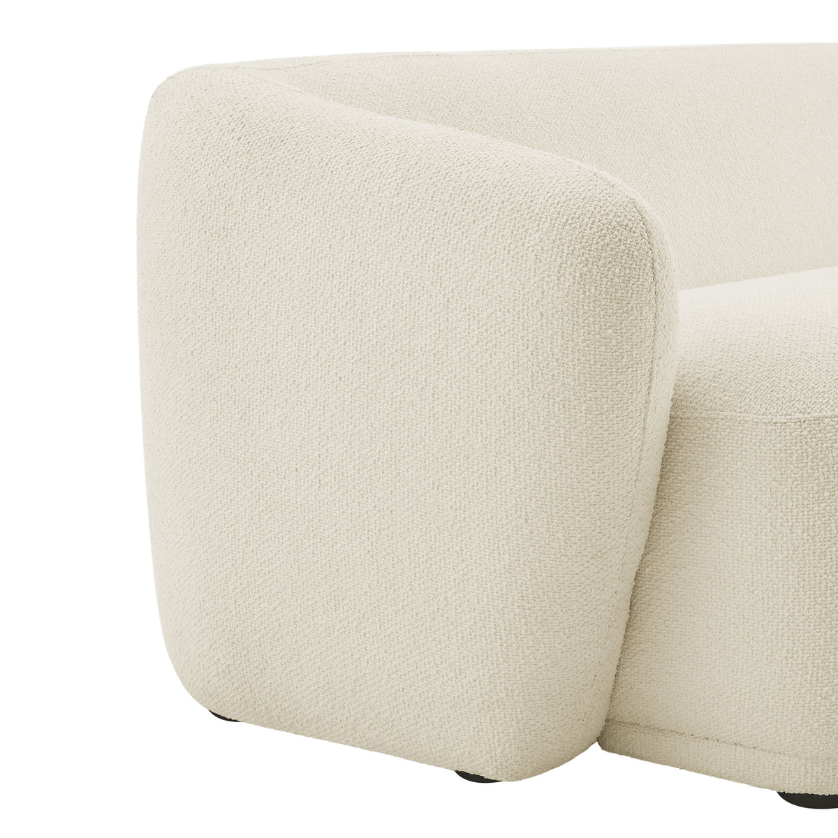 Monica 88 Inch Boucle Fabric Sofa, Cream