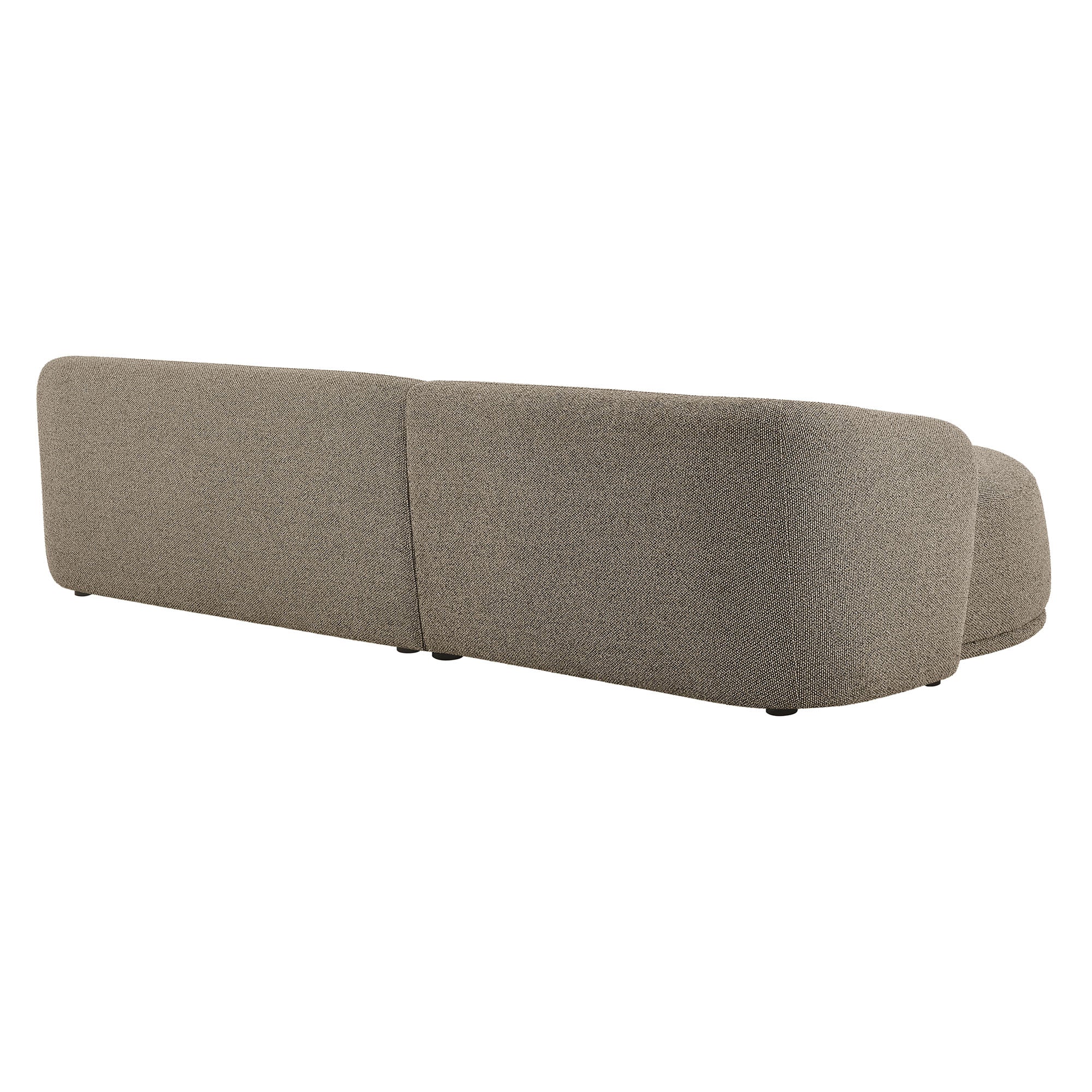 Monica 2 Piece Left Facing Boucle Fabric Modular Sofa with Chaise, Earth