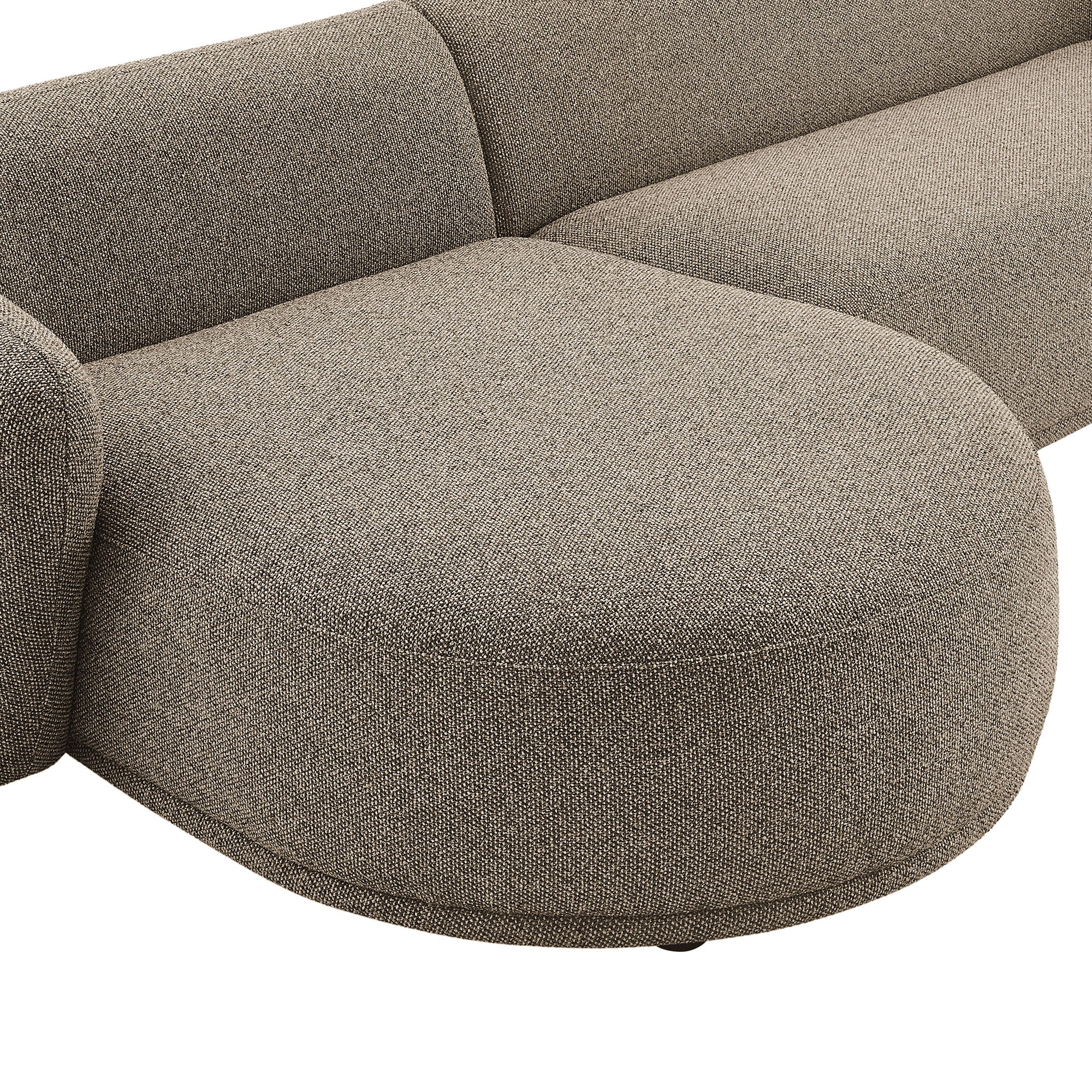 Monica 2 Piece Left Facing Boucle Fabric Modular Sofa with Chaise, Earth