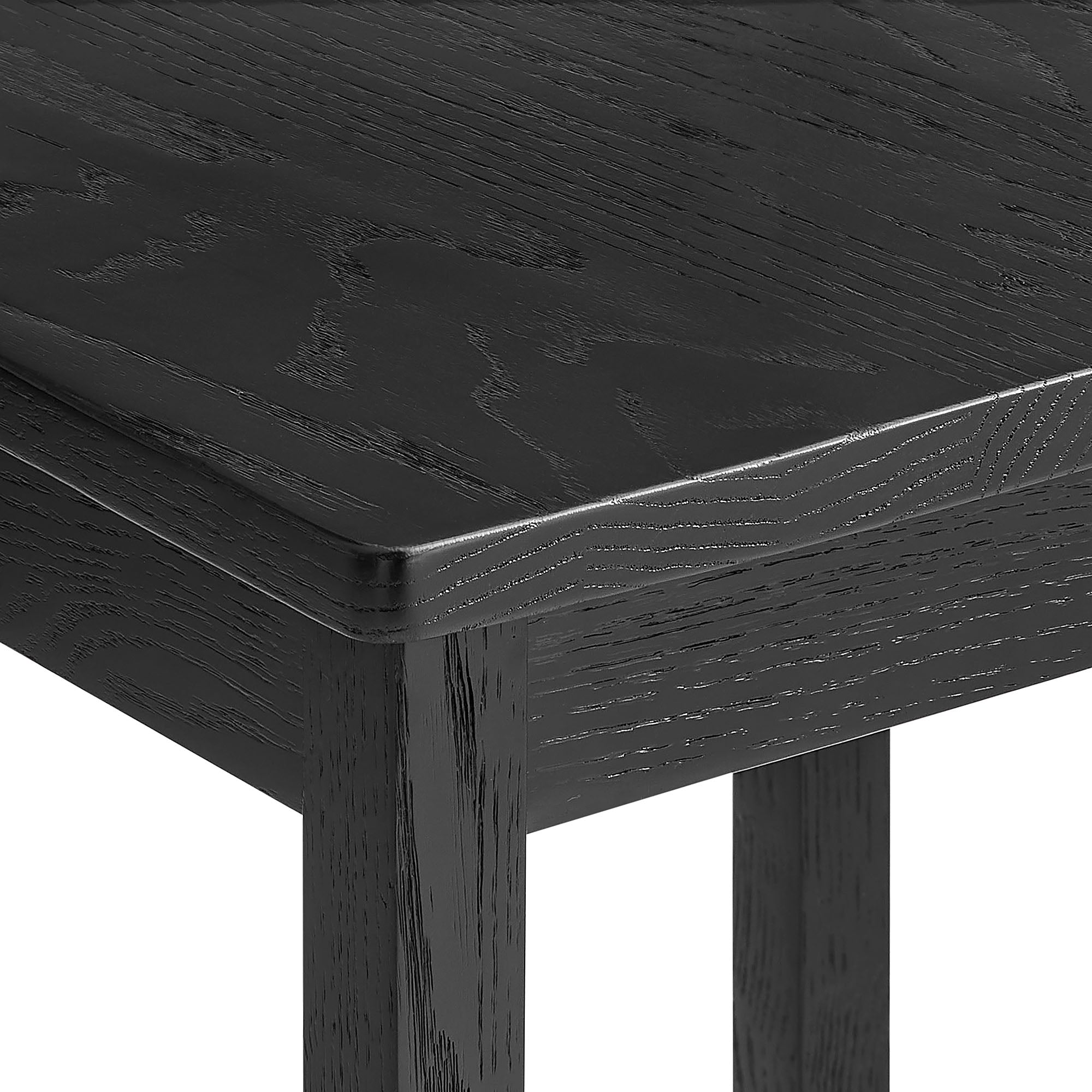 Jax Oak Wood Dining Chair With Wavy Razor Back, Black