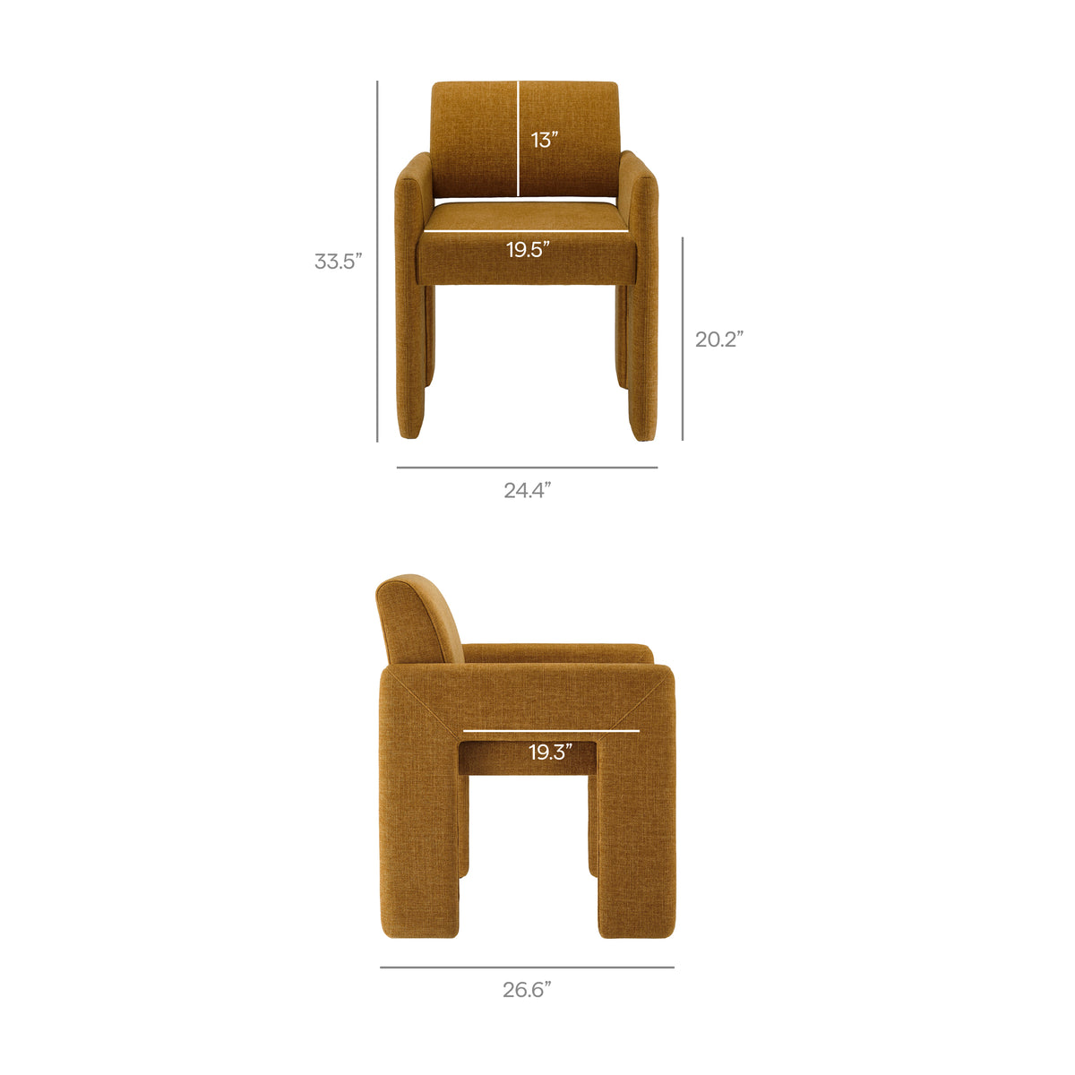 Daven Fabric Upholstered Dining Chair, Copper