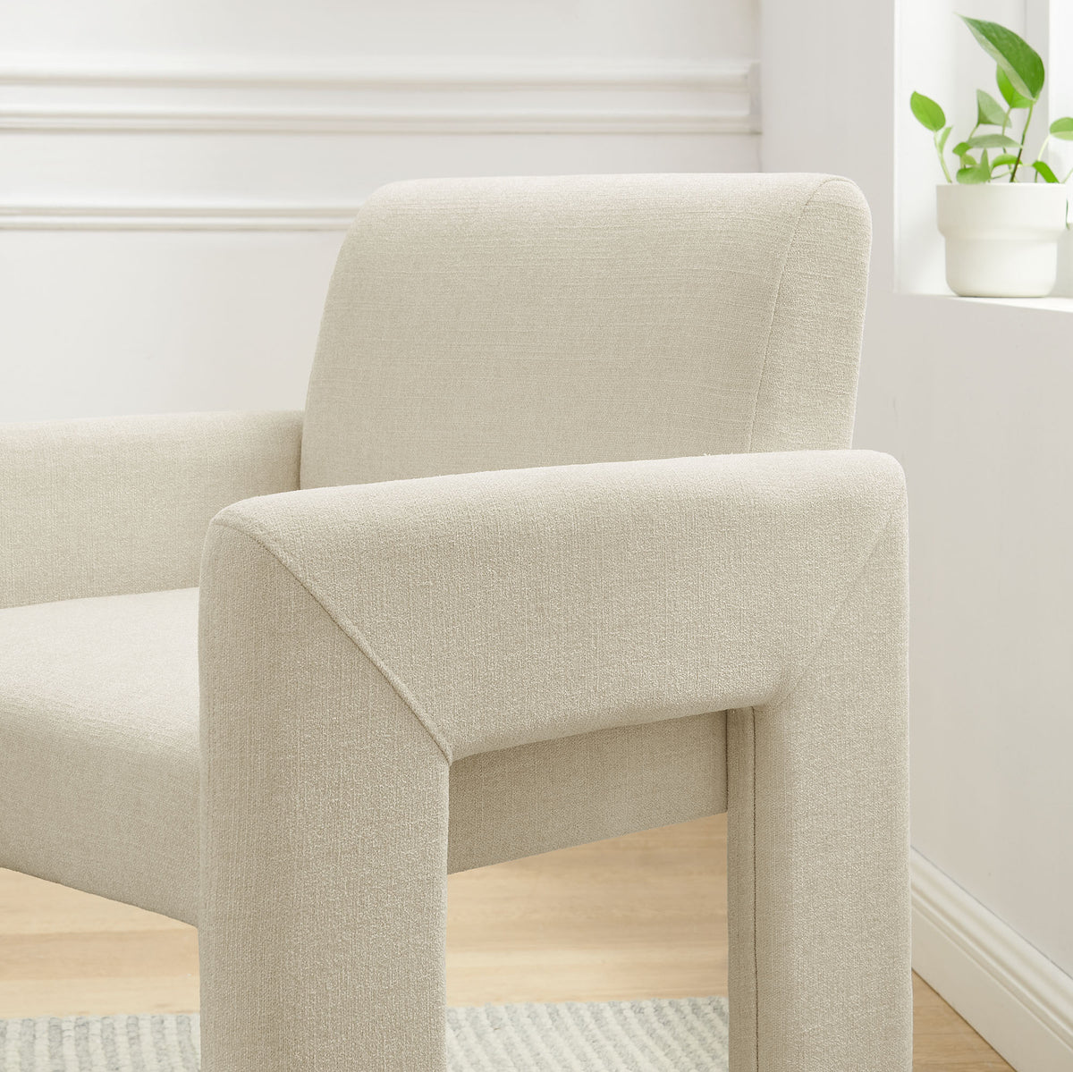 Daven Fabric Upholstered Dining Chair, Ecru