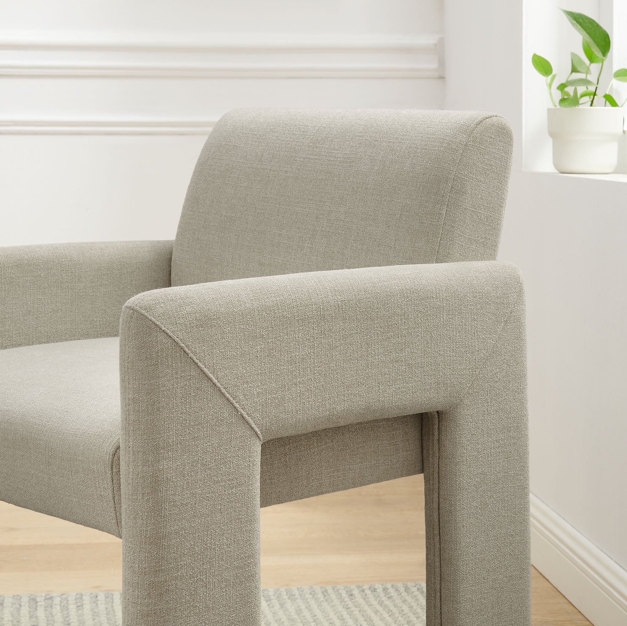 Daven Fabric Upholstered Dining Chair, Linen