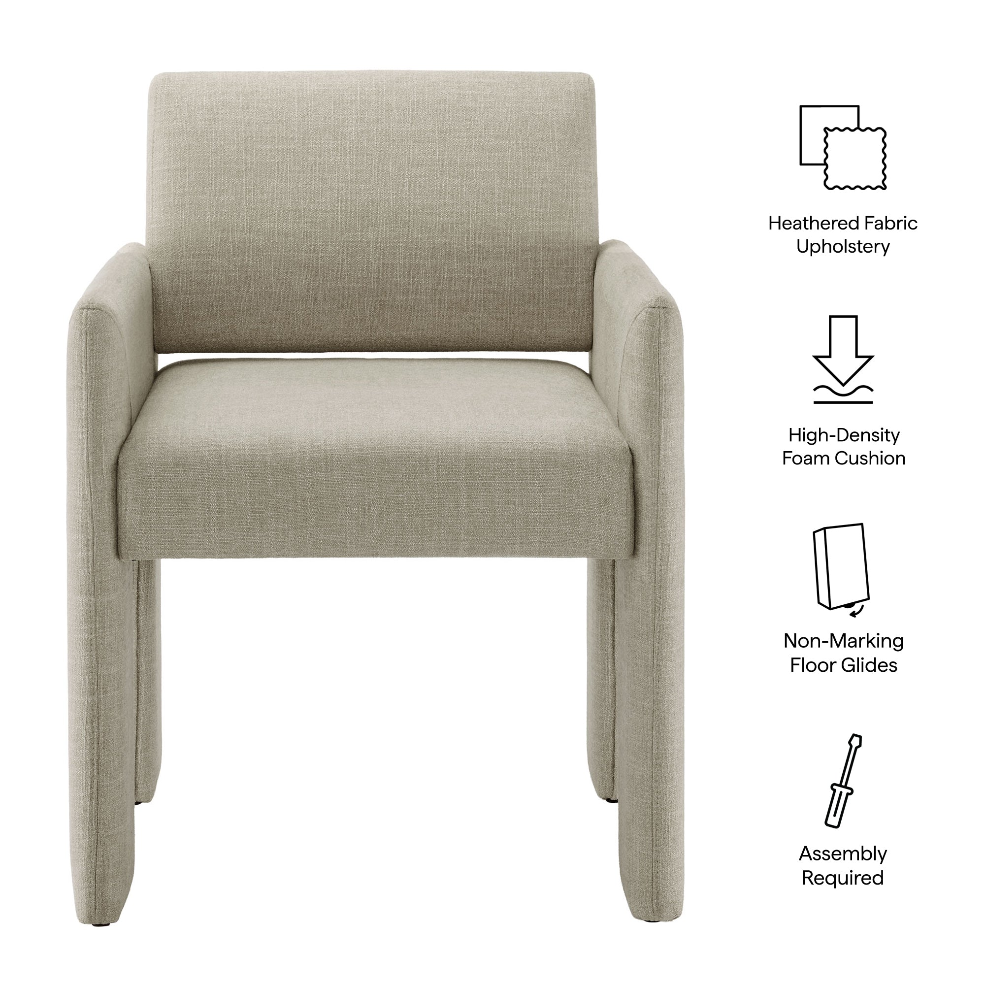 Daven Fabric Upholstered Dining Chair, Linen