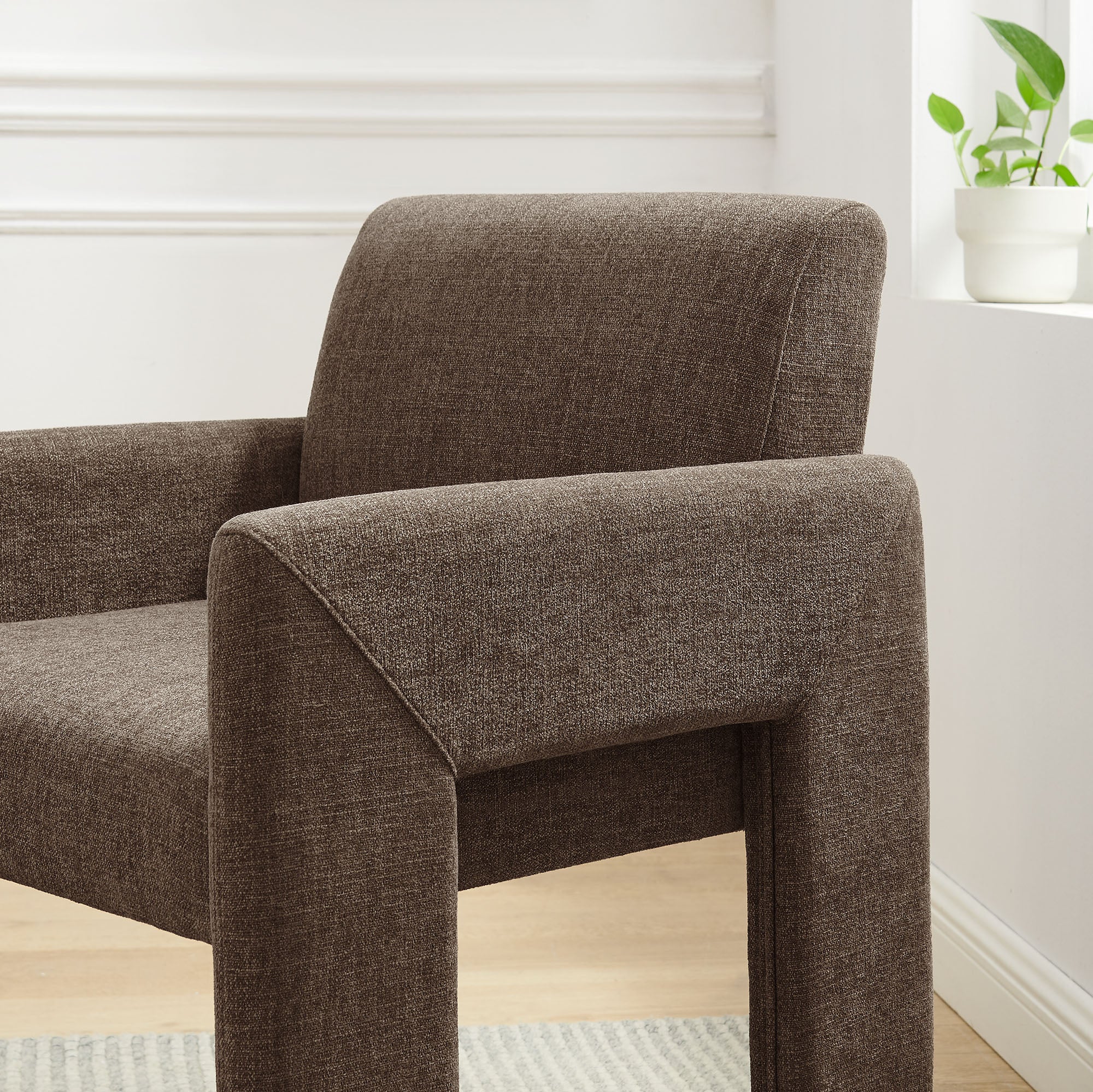 Daven Fabric Upholstered Dining Chair, Mocha