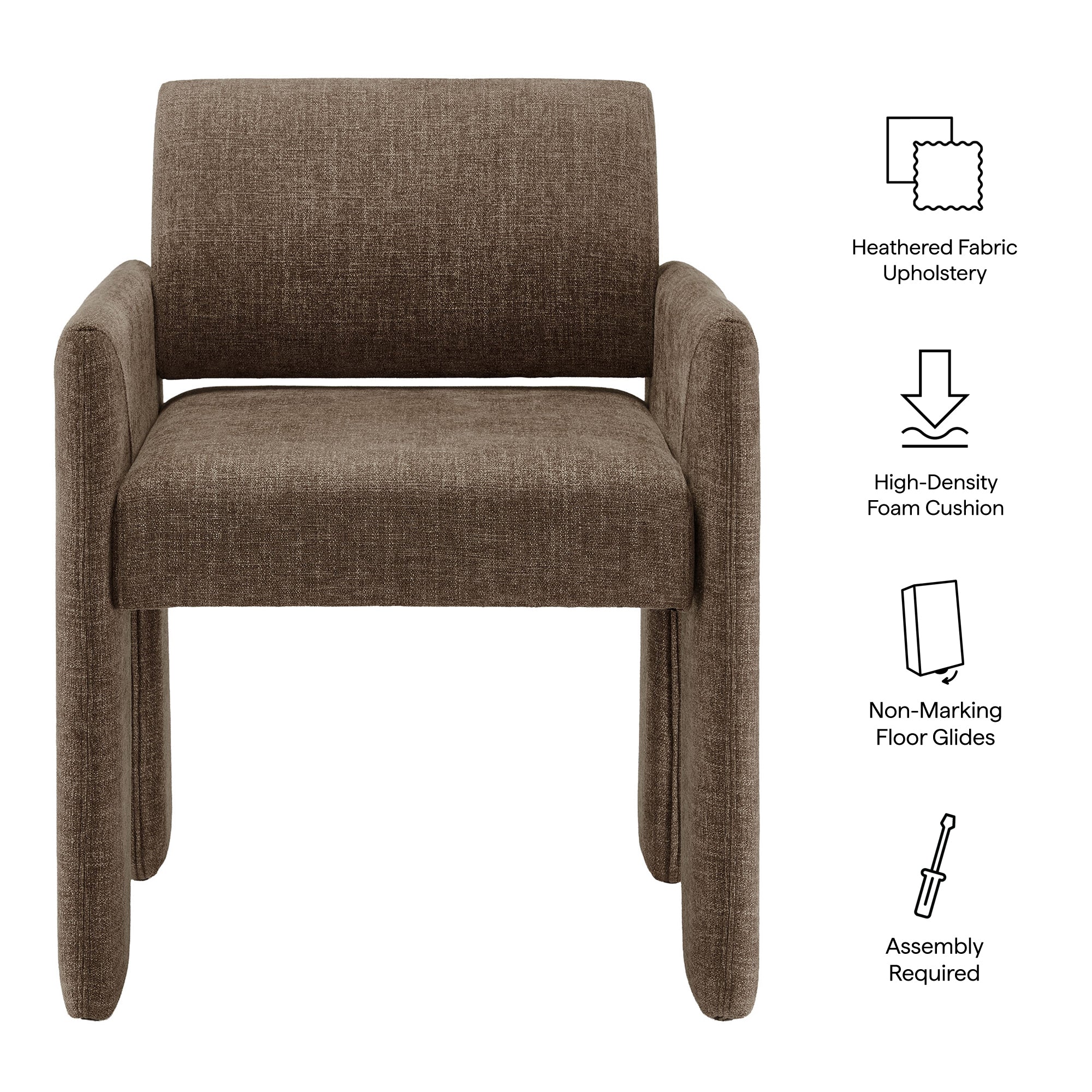 Daven Fabric Upholstered Dining Chair, Mocha
